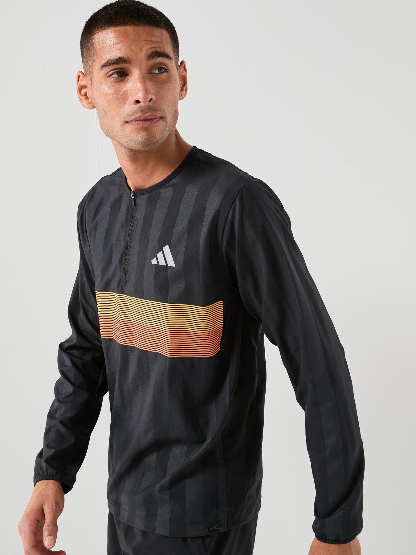 adidas Mens Running Adi365 Seasonal Crew Long Sleeve Top - Black