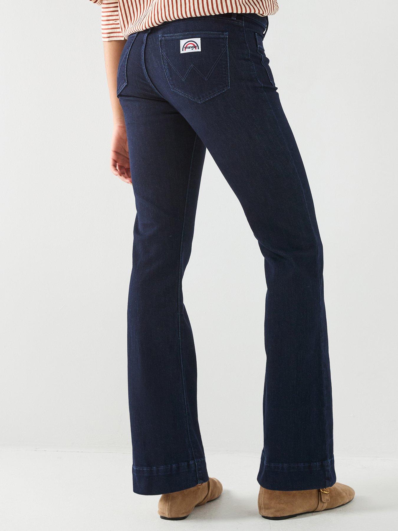 Image 2 of 6 of Wrangler Flare Jeans - Soft Moonlight Blue