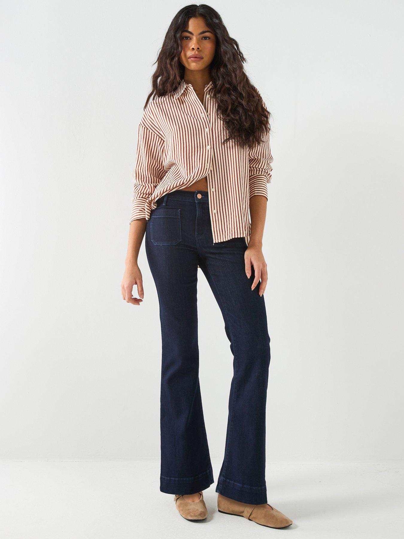 Image 3 of 6 of Wrangler Flare Jeans - Soft Moonlight Blue