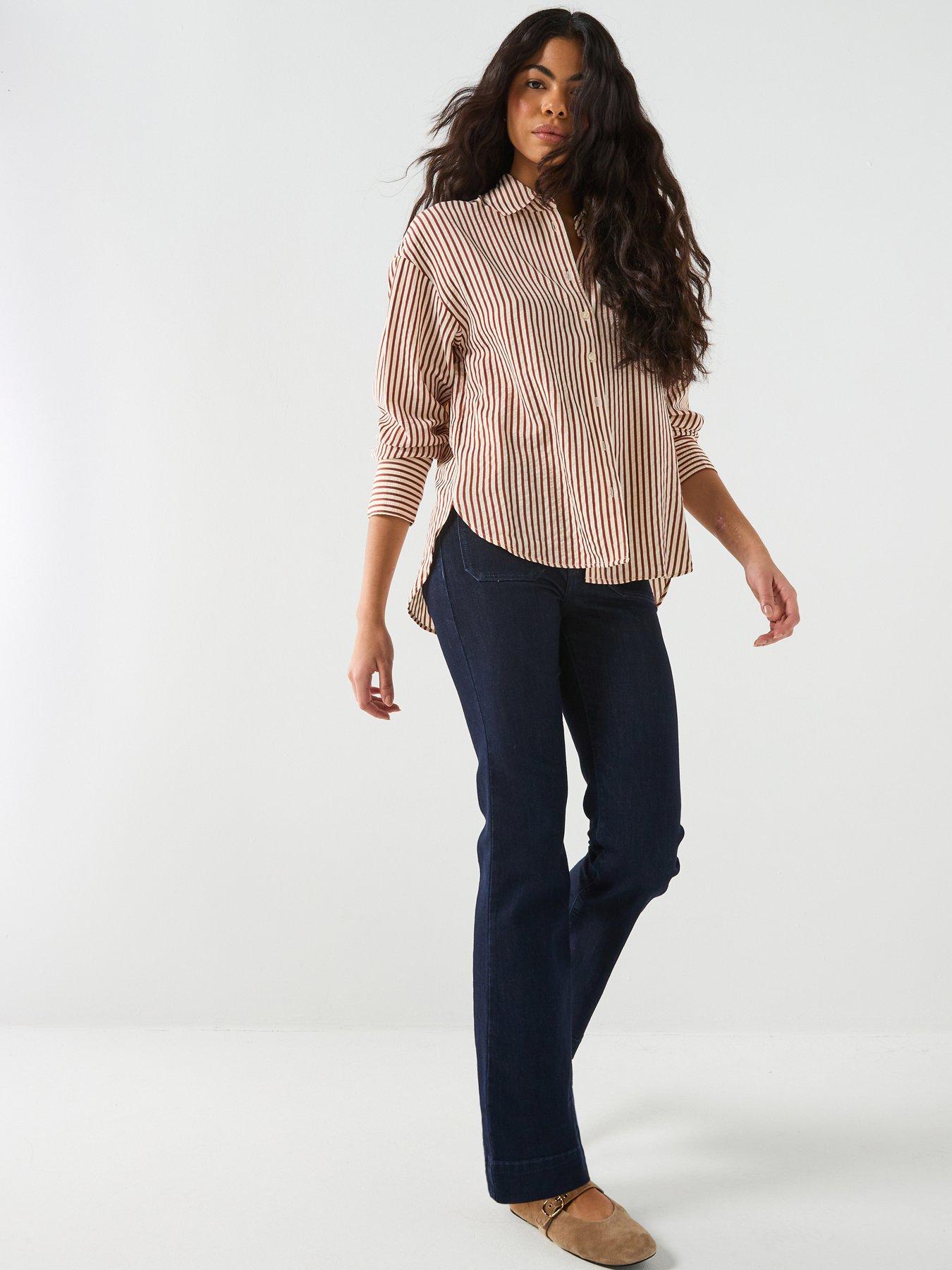 Image 6 of 6 of Wrangler Flare Jeans - Soft Moonlight Blue