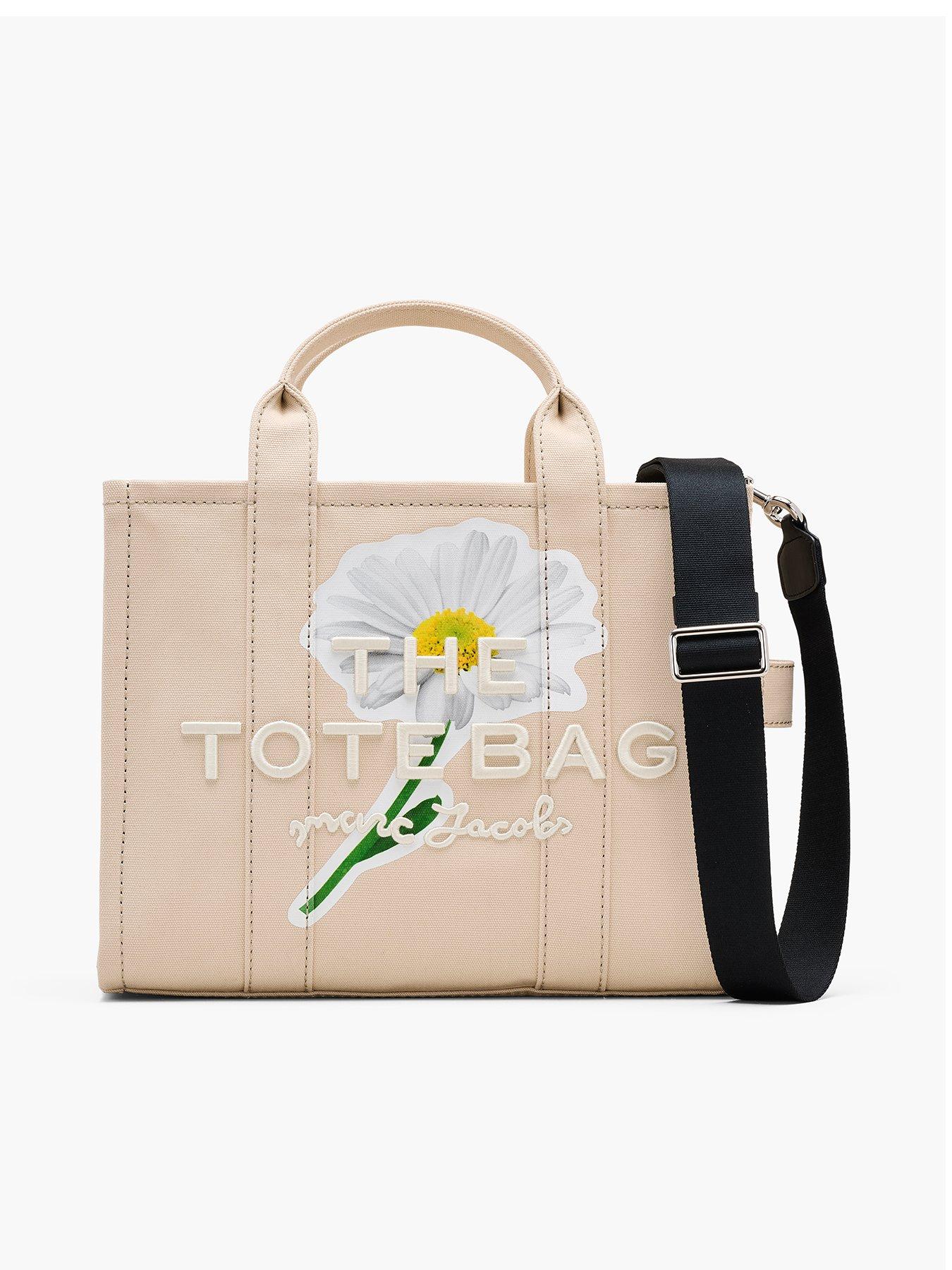 MARC JACOBS The Daisy Script Canvas Medium Tote - Beige