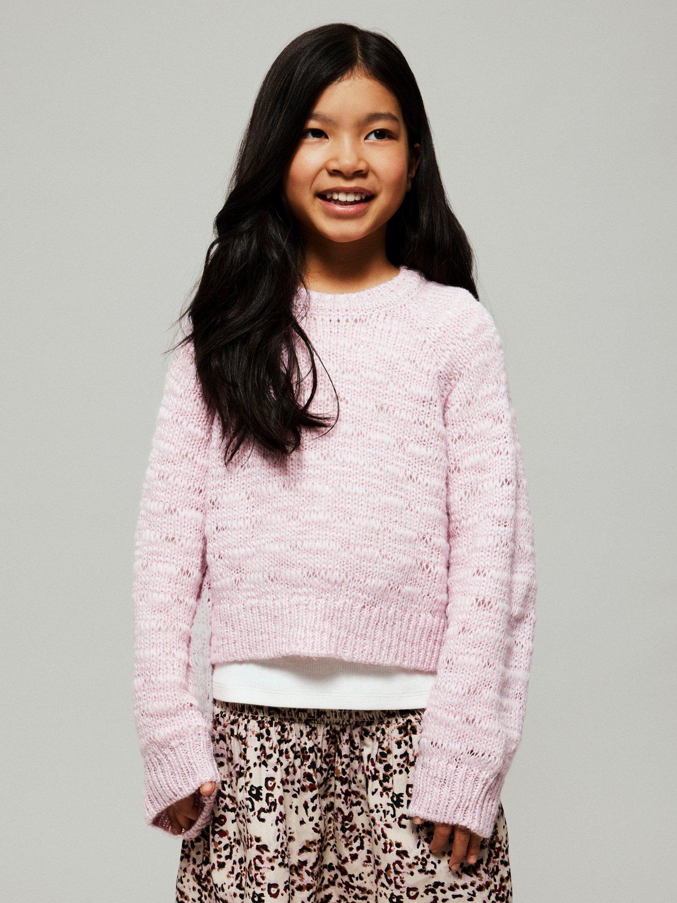 Name It Girls Open Knit Jumper - Light Pink