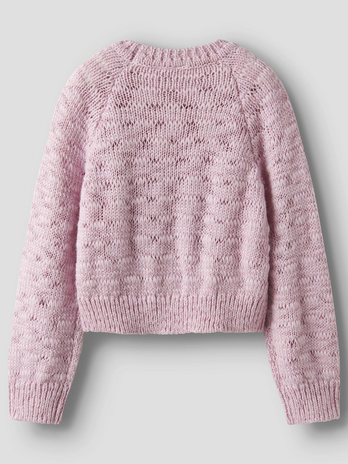 Image 3 of 4 of Name It Girls Open Knit Jumper - Light Pink