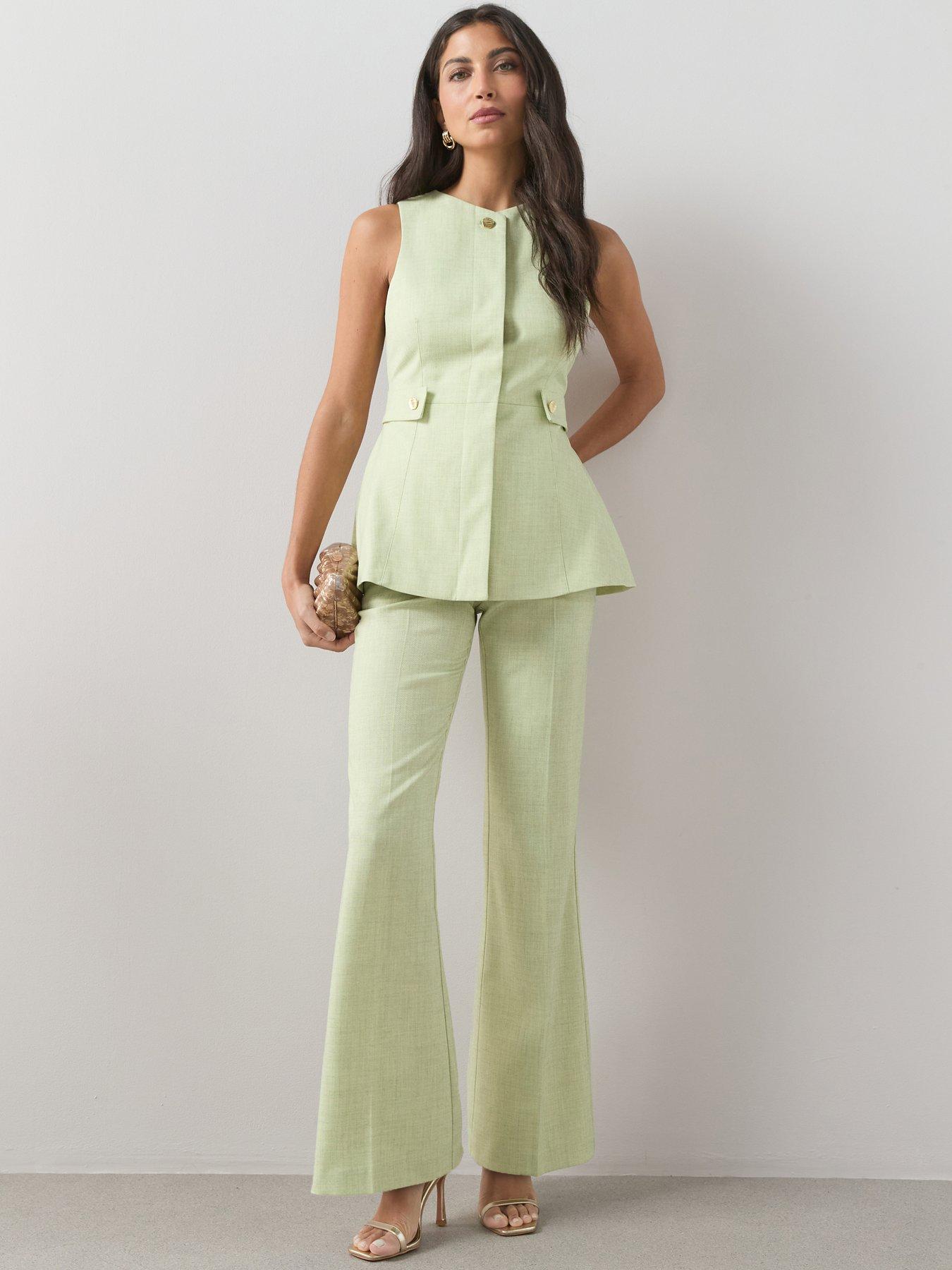 The Very Collection Flare Trouser Co Ord - Green