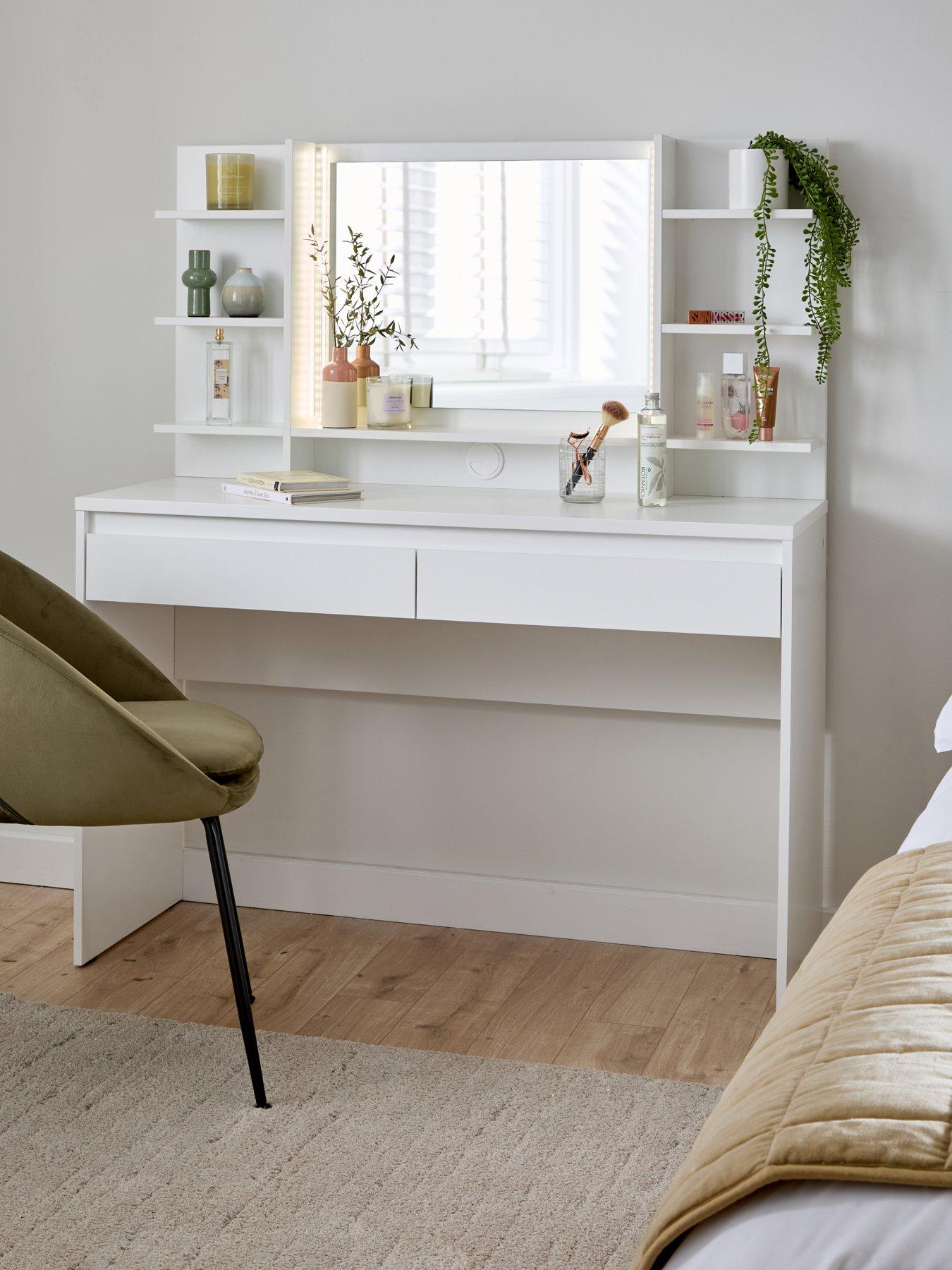 Very Home Lisson Lit Dressing Table with Mirror - White