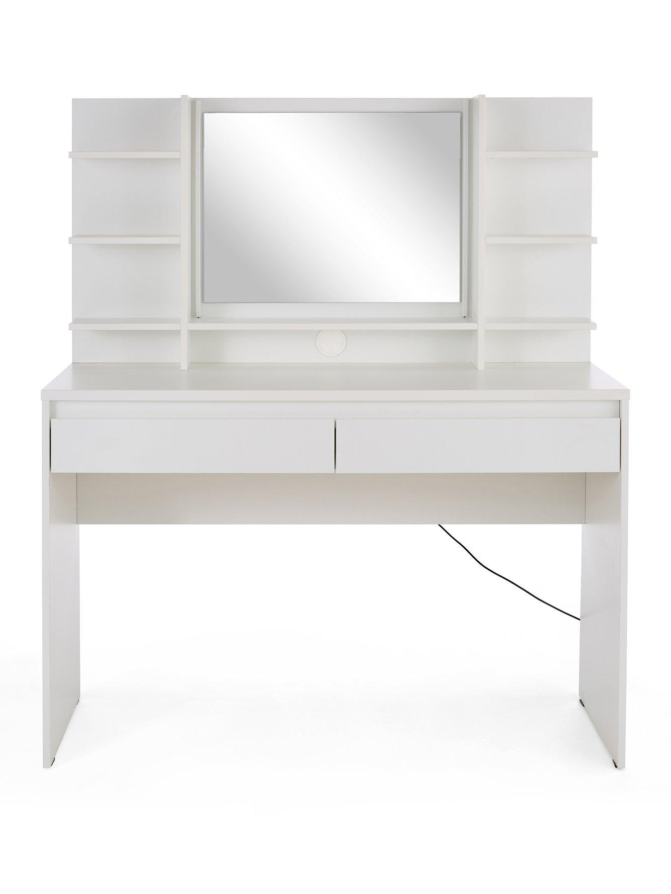 Image 2 of 7 of The Very Collection Lisson Lit Dressing Table with Mirror - White - FSC&reg; Certified
