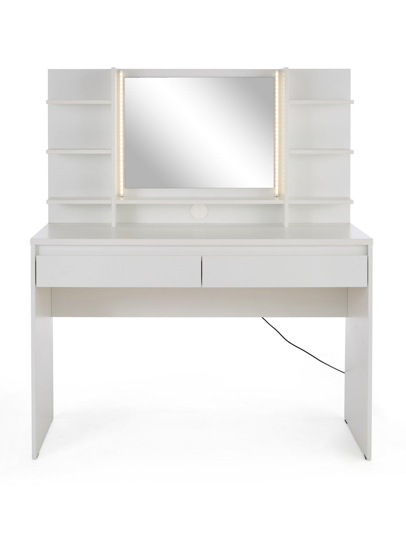 Image 3 of 7 of The Very Collection Lisson Lit Dressing Table with Mirror - White - FSC&reg; Certified