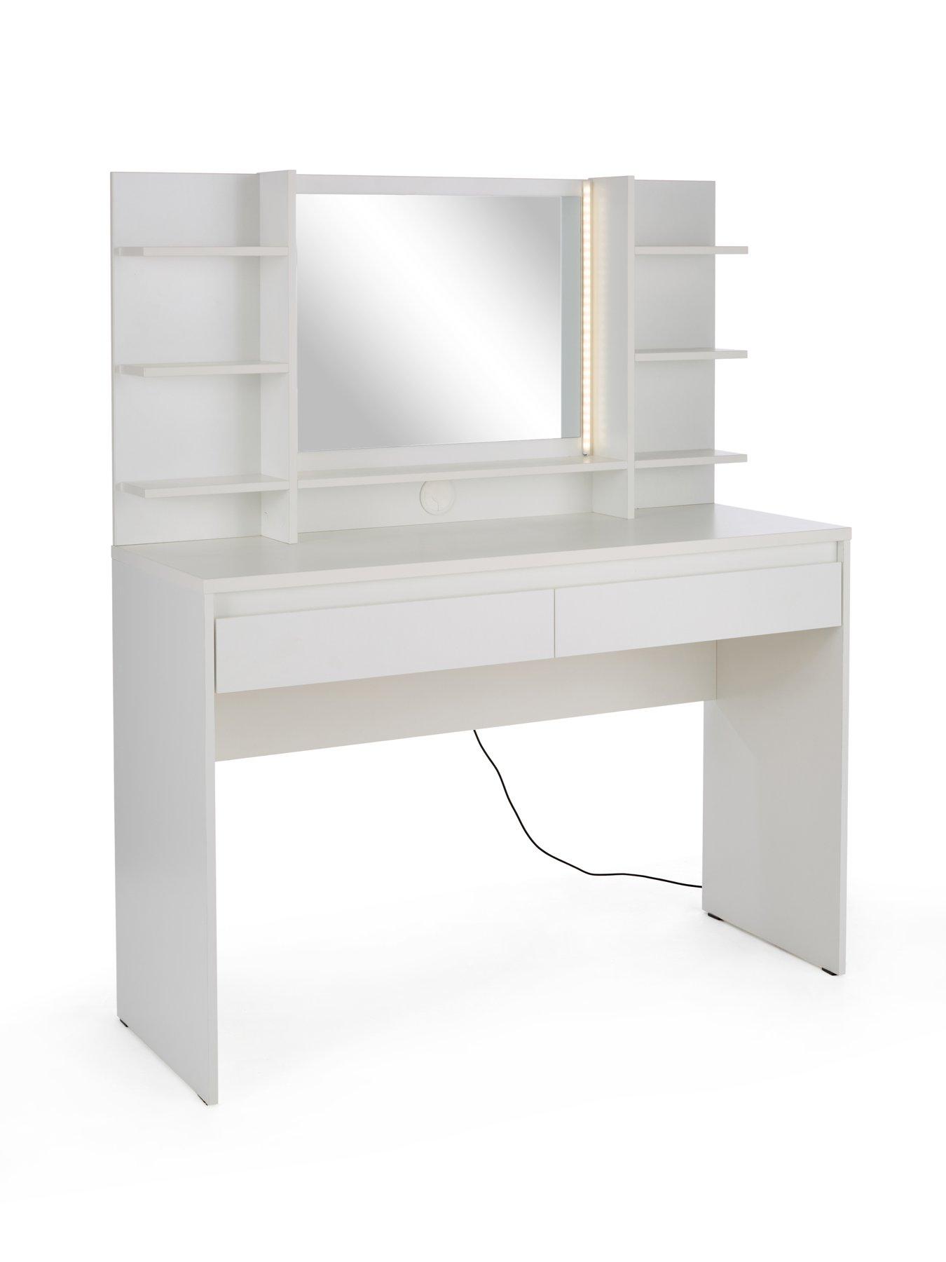 Image 5 of 7 of The Very Collection Lisson Lit Dressing Table with Mirror - White - FSC&reg; Certified