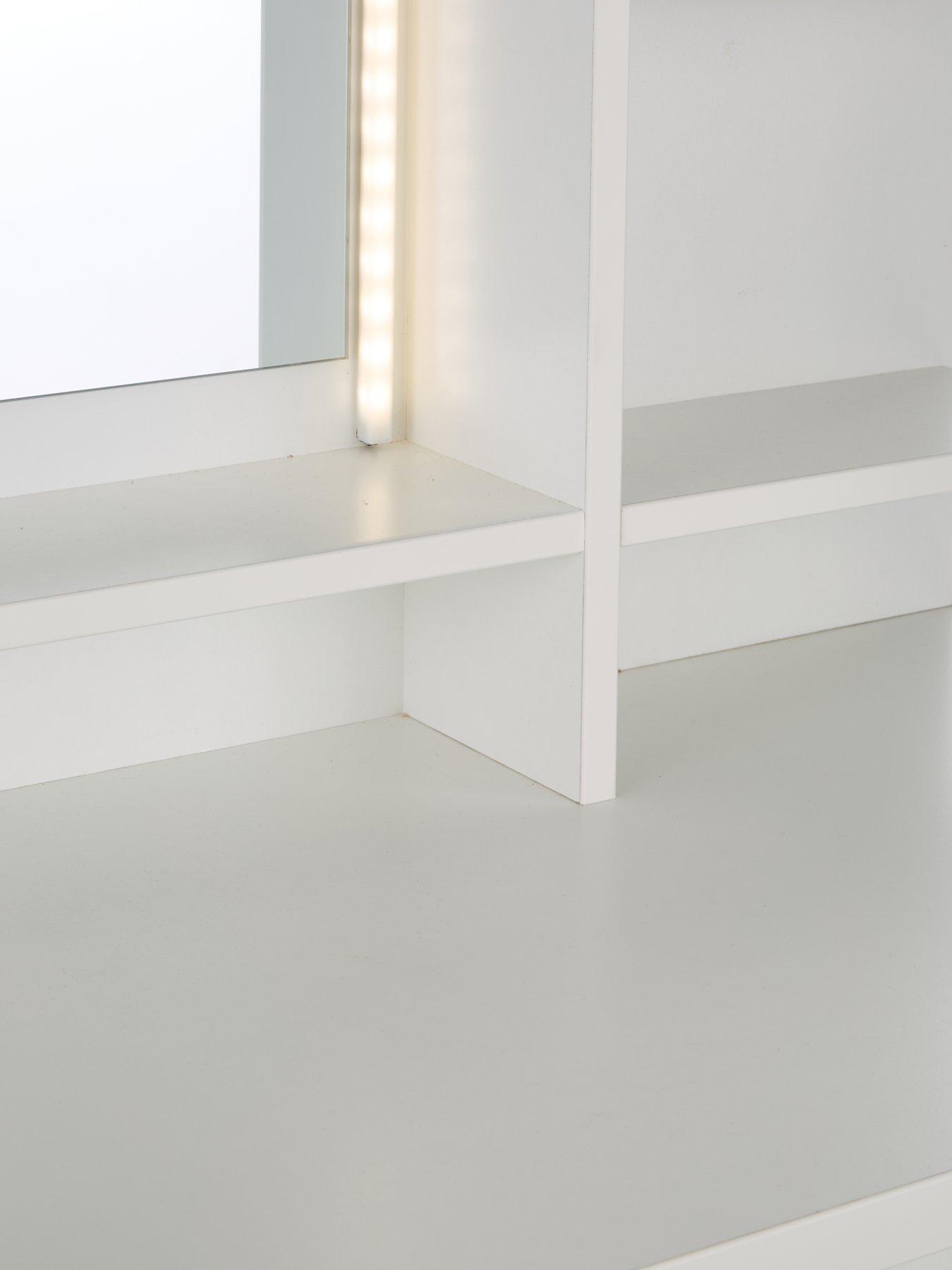 Image 7 of 7 of The Very Collection Lisson Lit Dressing Table with Mirror - White - FSC&reg; Certified