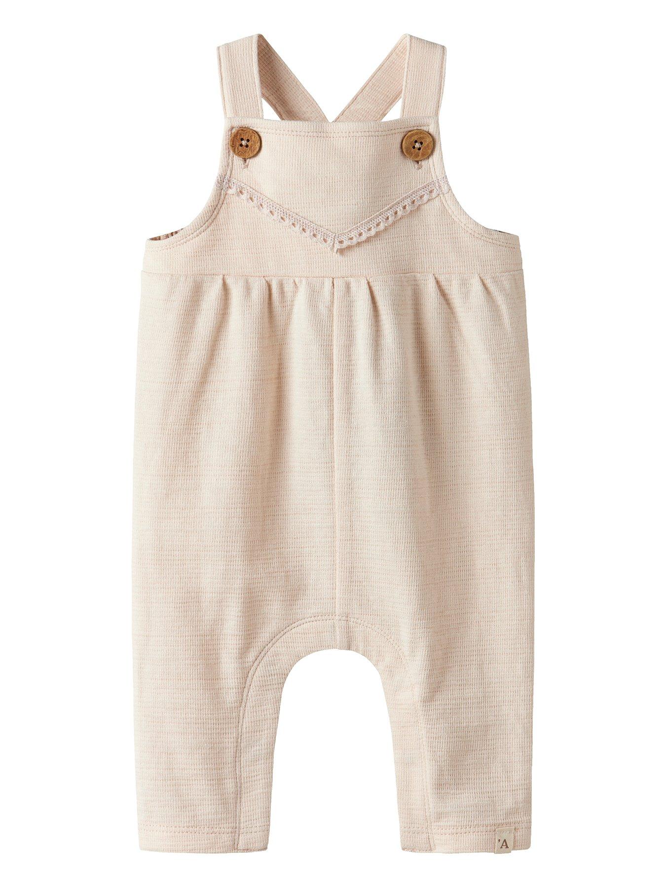 Lil Atelier Baby Girls Jersey Dungarees - Pink