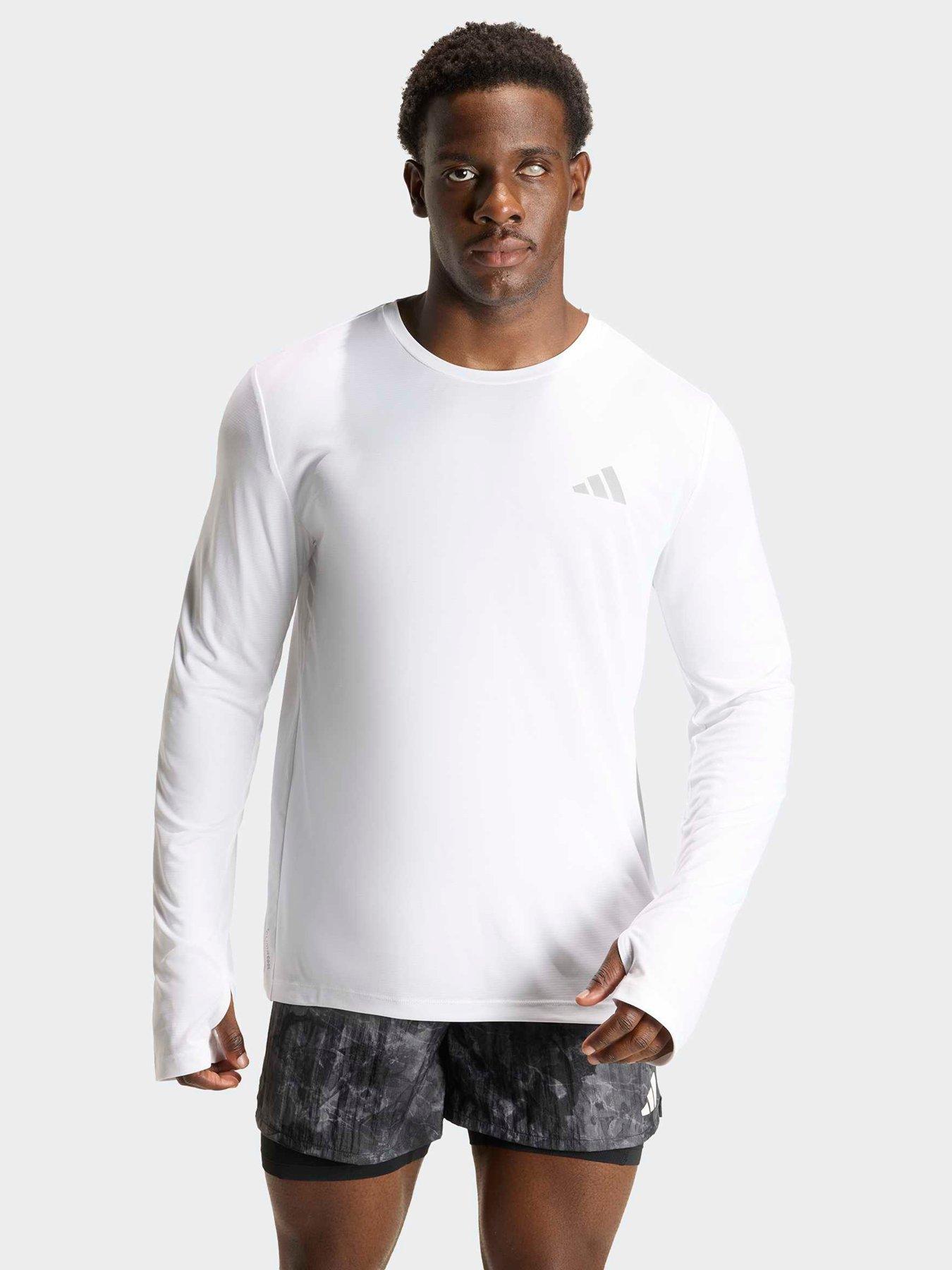 adidas Mens Running Adi365 Essentials Long Sleeve T-Shirt - White