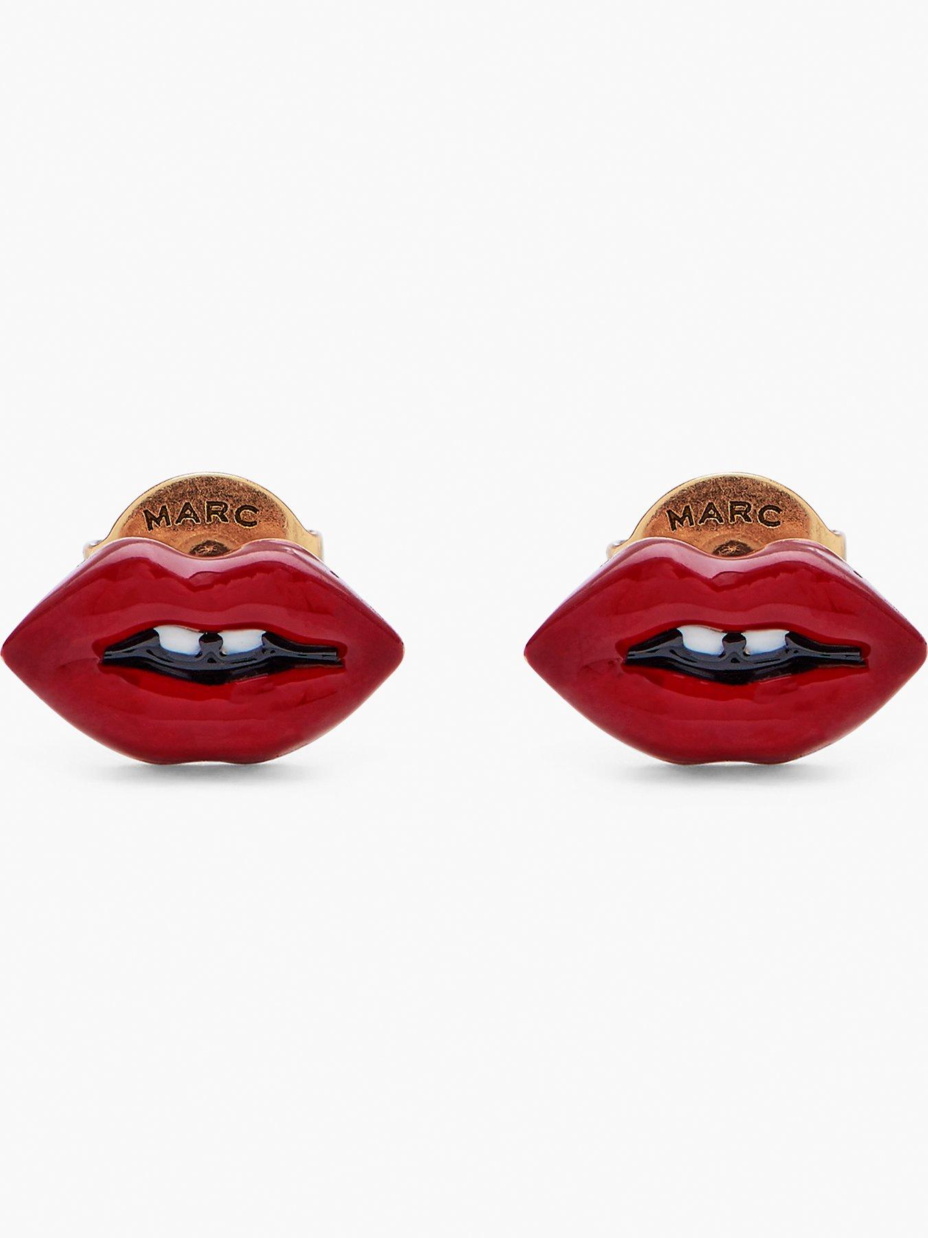 MARC JACOBS Lips Stud Earrings - Gold