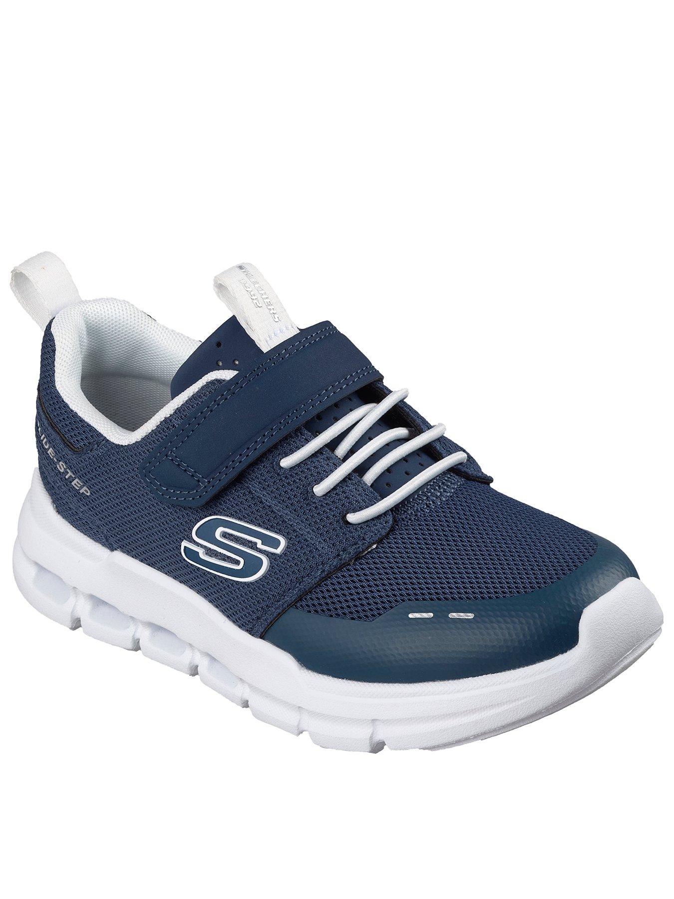 Skechers Kids Lightweight Gore  &  Strap Sneaker W/ Midsole Holes In The Heel