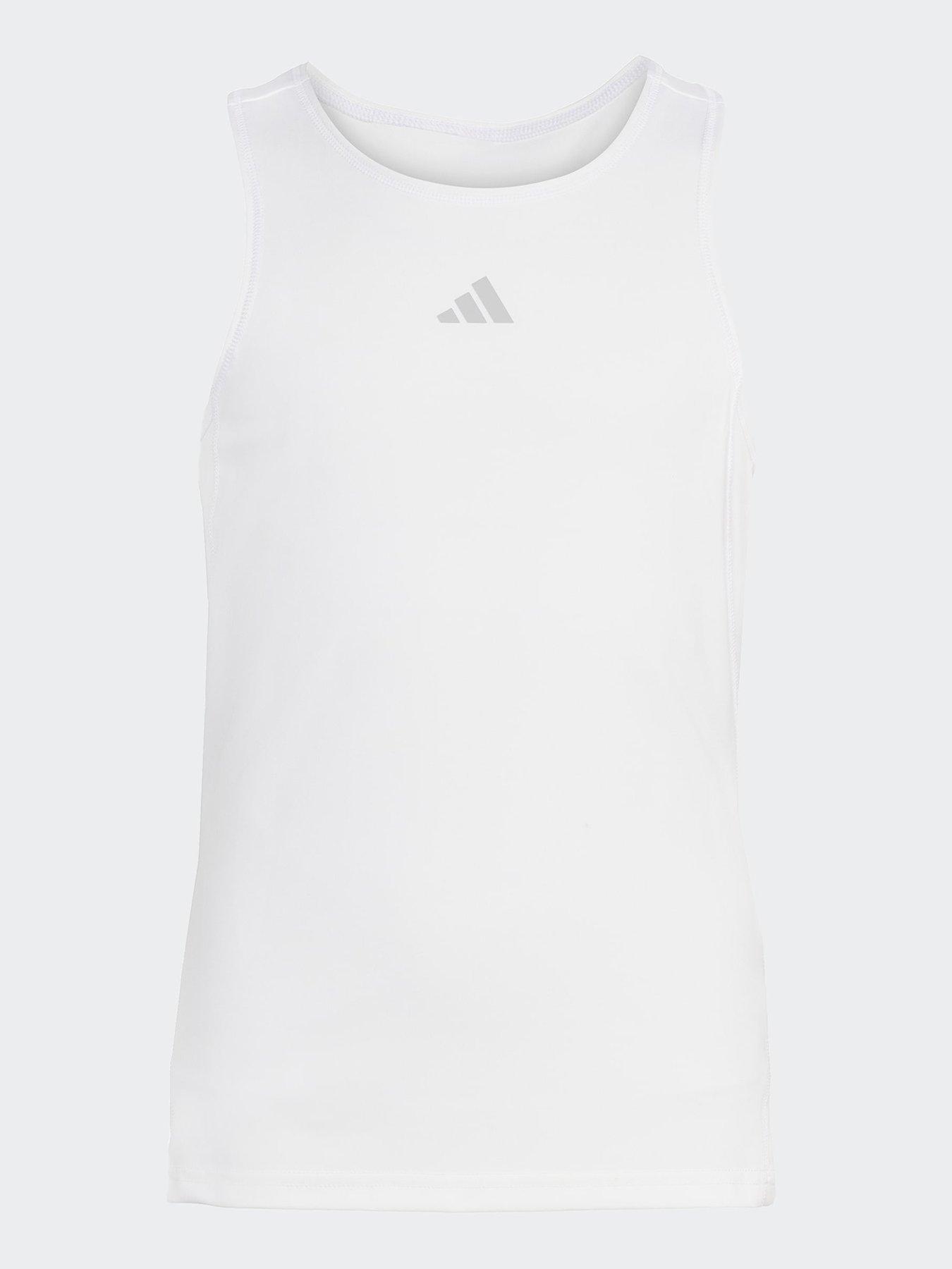 adidas Girls Tennis Club Tank, White, Size 6 Years