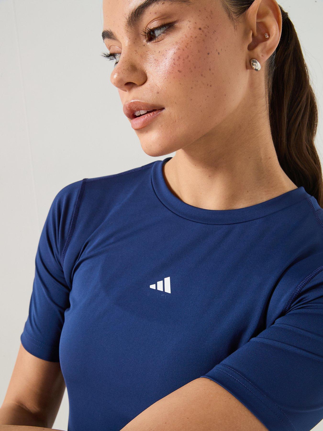 Image 4 of 6 of adidas Womens Training Techfit T-Shirt - Blue