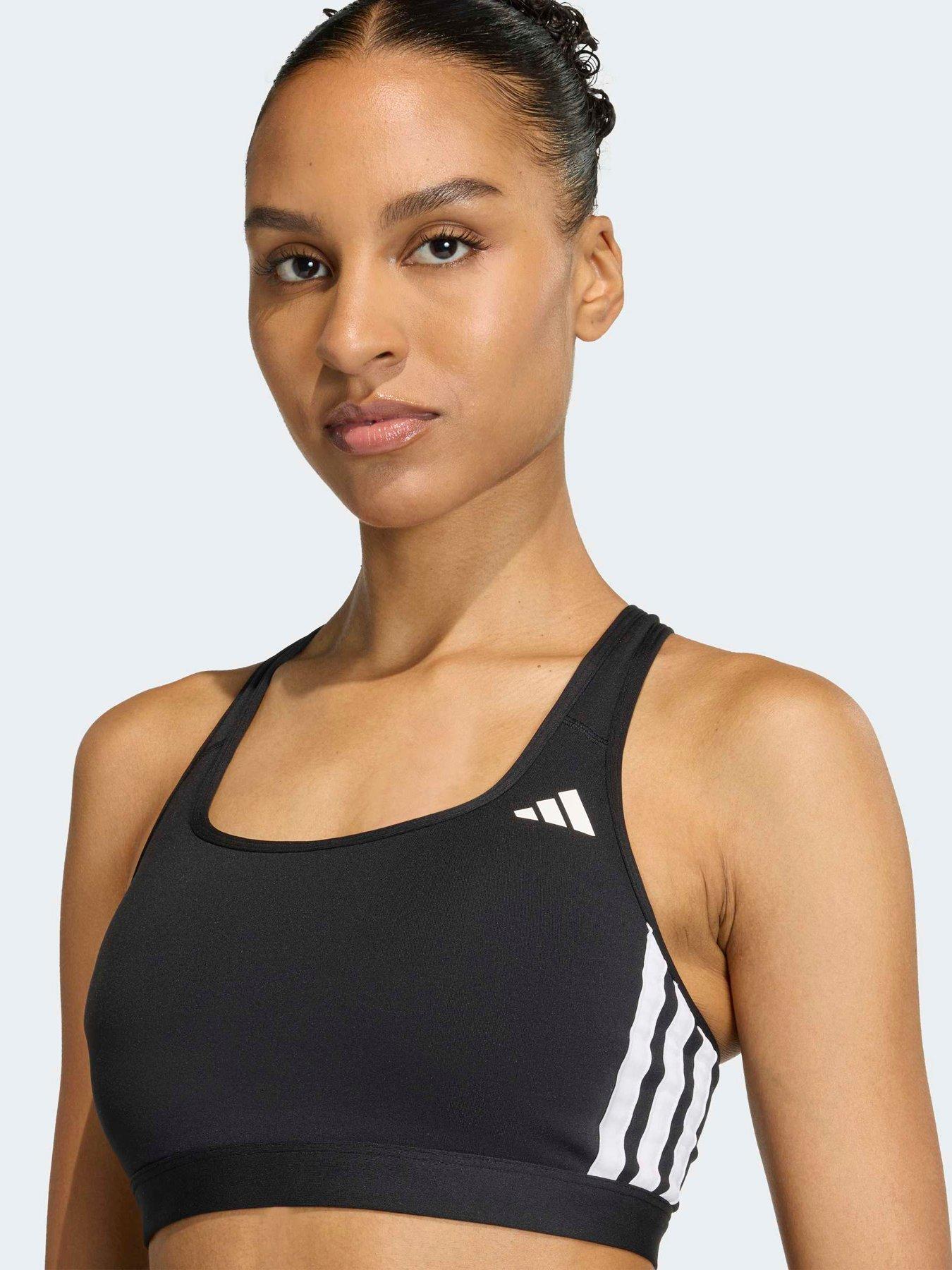 Image 4 of 7 of adidas Womens Training Workout Essentials Medium Support Bra - Black