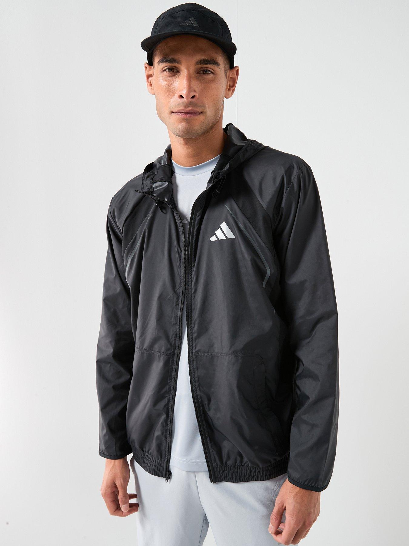 adidas Mens Training Tech Windbreaker, Black, Size S, Men