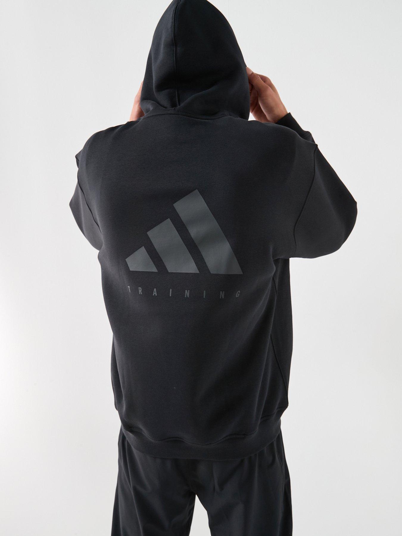 adidas Mens Training Power Oversized Hoodie - Black