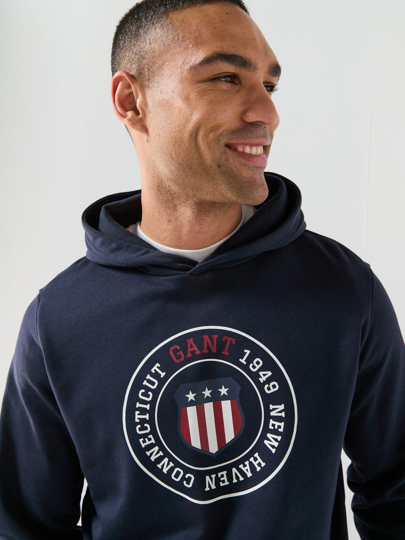 Image 4 of 5 of GANT Graphic Hoodie - Navy