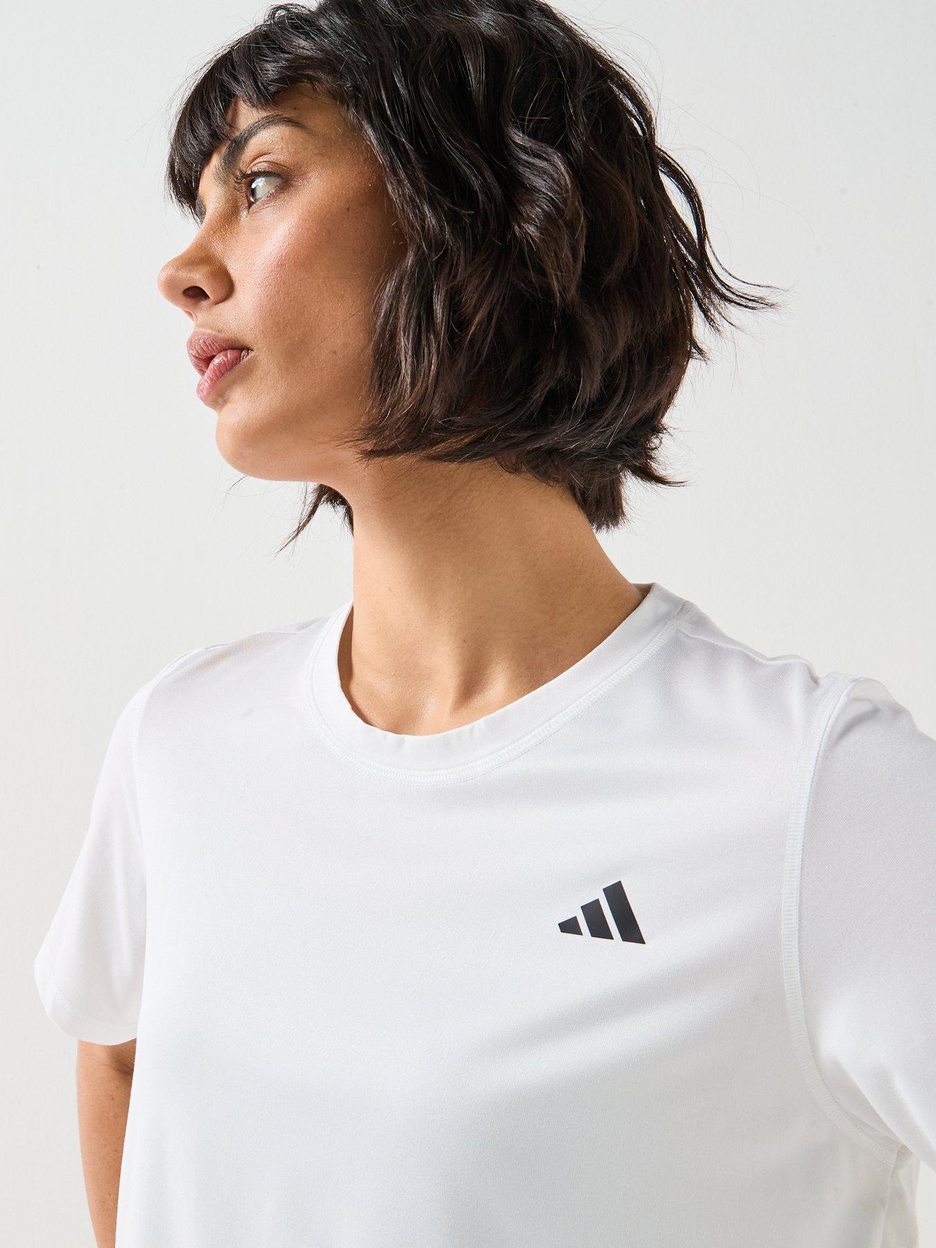 Image 4 of 5 of adidas Womens Training Workout Essentials T-Shirt - White