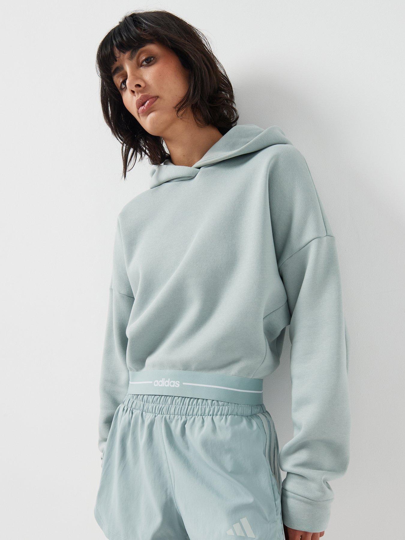 Image 4 of 6 of adidas Womens Training Hyperglam Linear Overhead Hoodie - Green