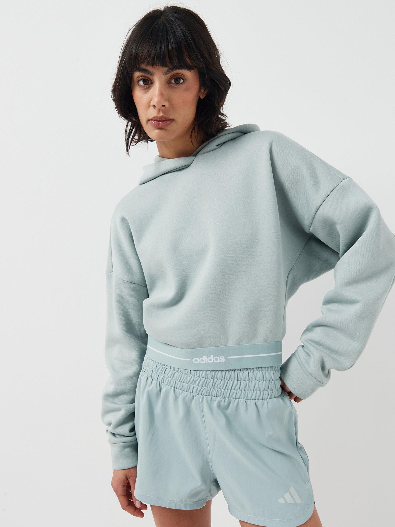 Image 5 of 6 of adidas Womens Training Hyperglam Linear Overhead Hoodie - Green