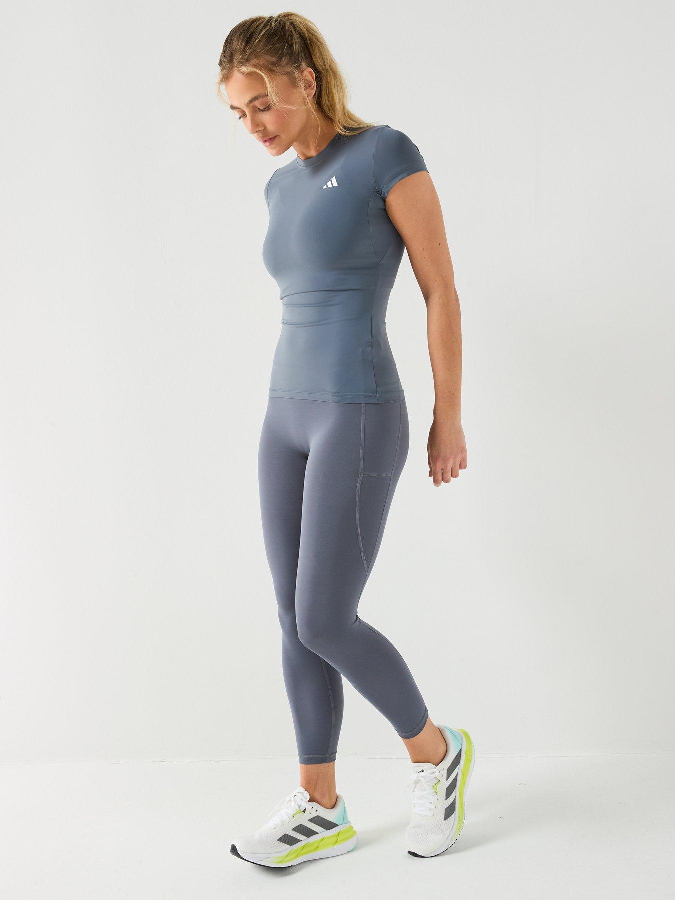Image 3 of 6 of adidas Womens Training Workout Essentials Plus T-Shirt - Grey