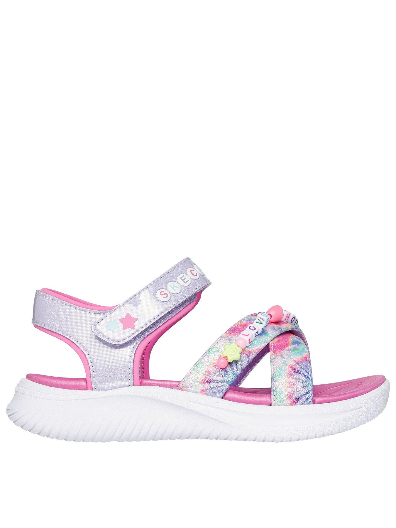 Skechers Kids Friendship Bracelet Theme Sandal, Purple, Size 4 Older