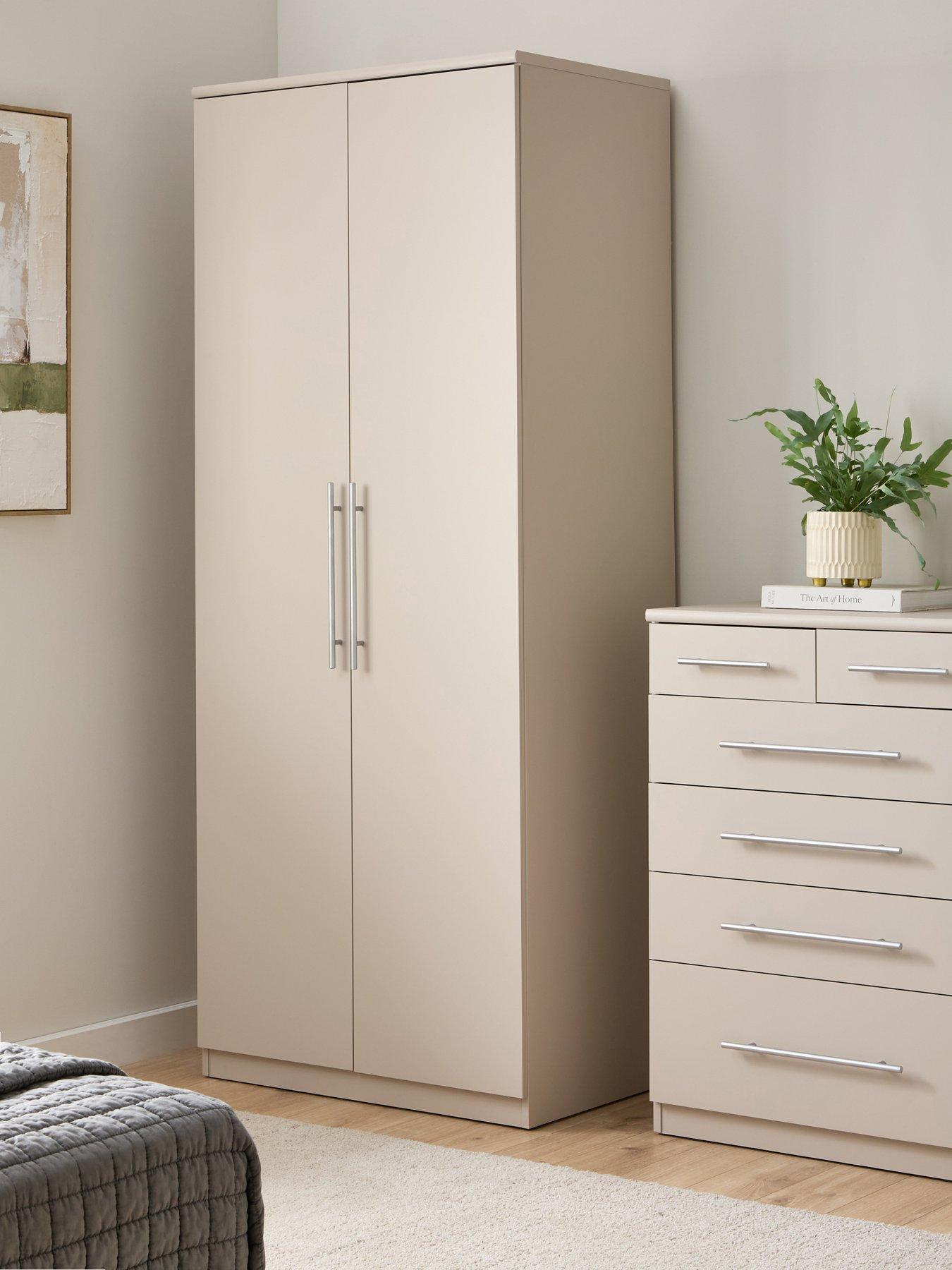 The Very Collection Prague 2 Door Wardrobe - Oatmeal