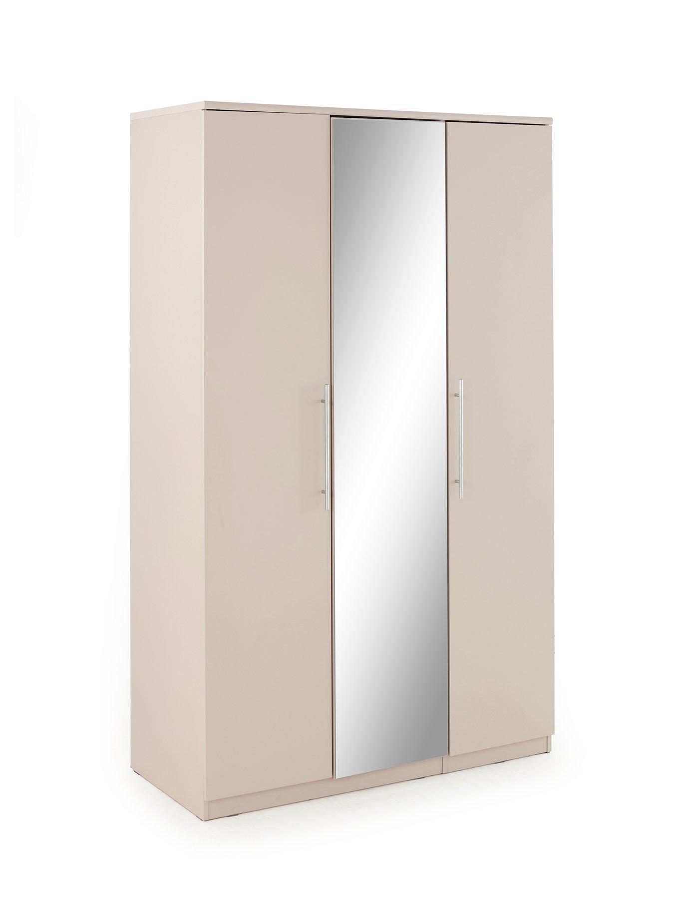 Image 3 of 7 of The Very Collection Prague 3 Door Mirrored Wardrobe - Oatmeal