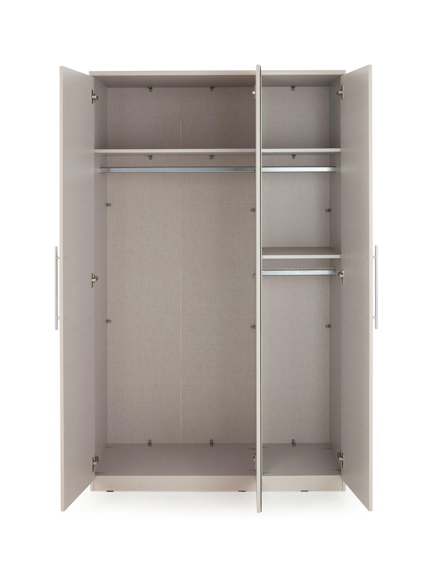 Image 4 of 7 of The Very Collection Prague 3 Door Mirrored Wardrobe - Oatmeal