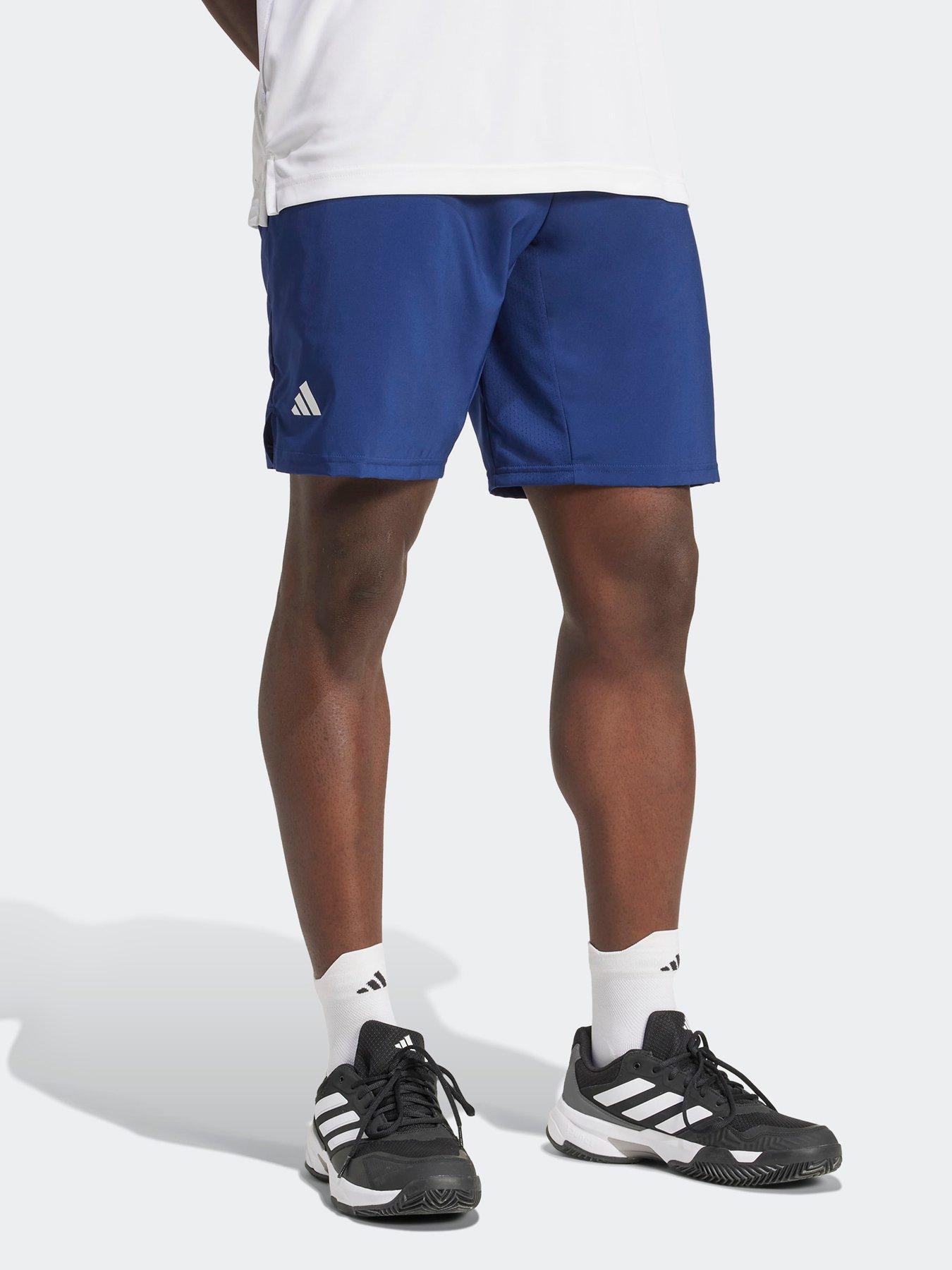 adidas Mens Tennis Club 3 Stripe Short, Navy, Size L, Men