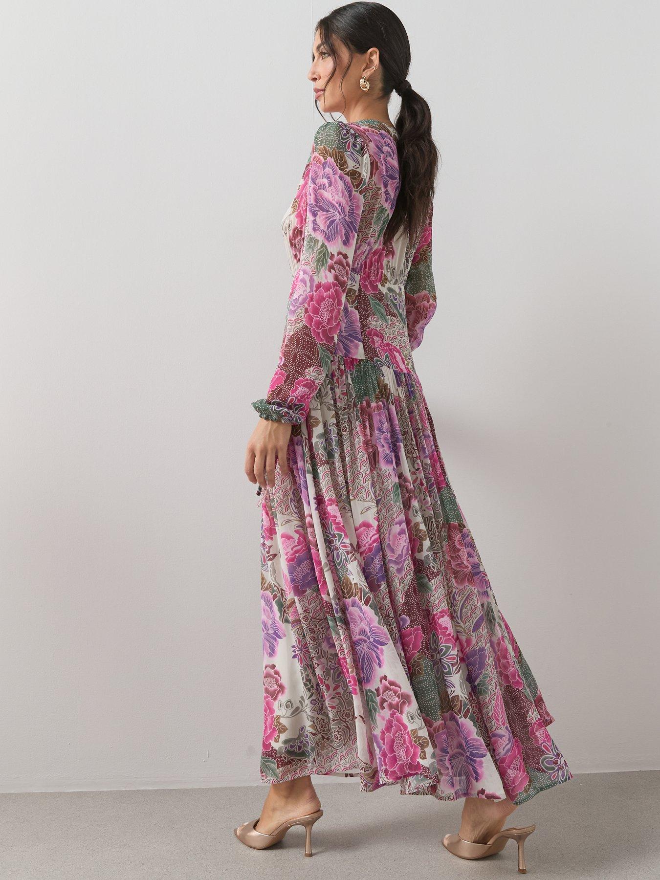 Image 2 of 6 of The Very Collection Floral Georgette Button Through Midaxi Dress - Print