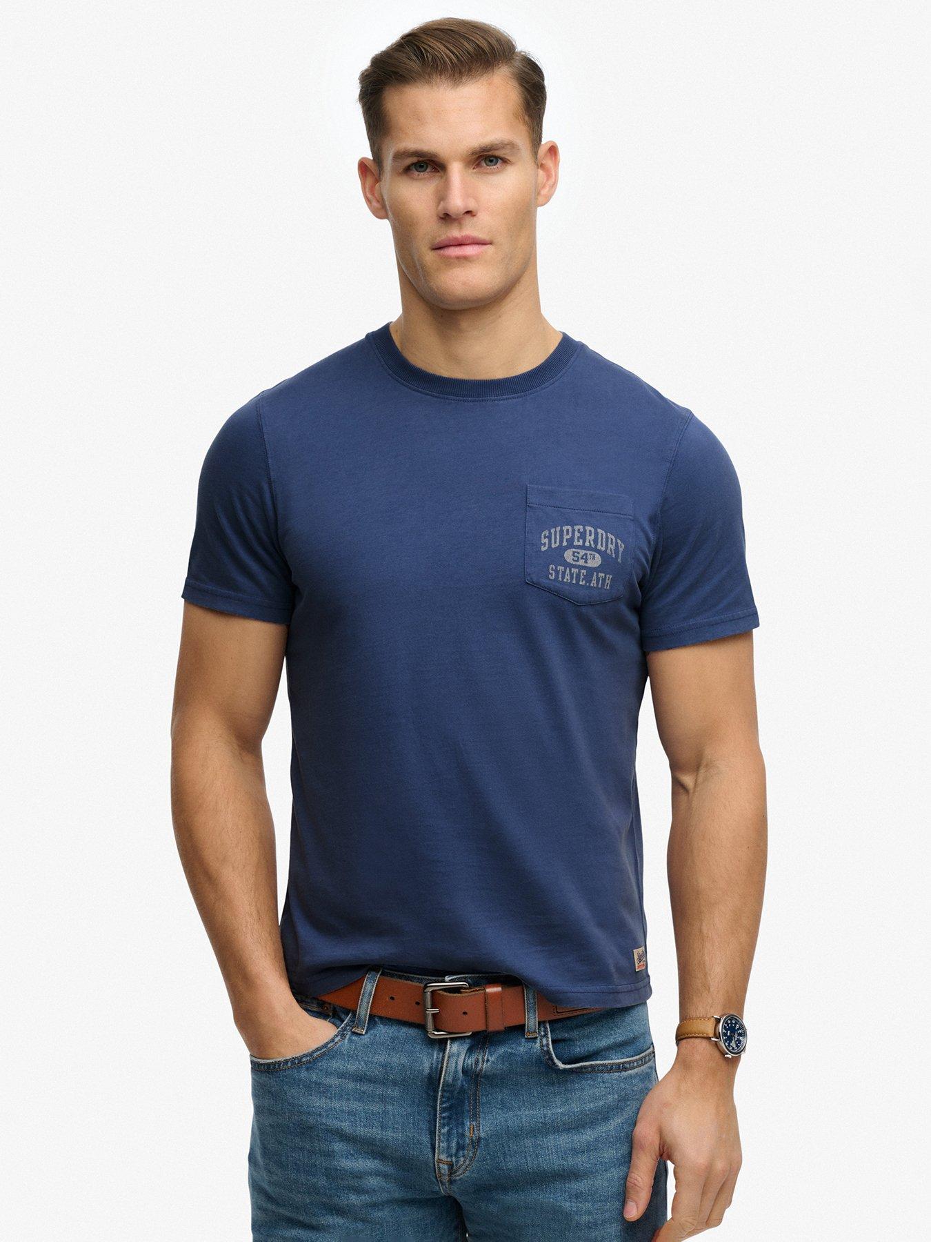 Superdry Vintage Prep Relaxed Fit Pocket T-Shirt - Blue