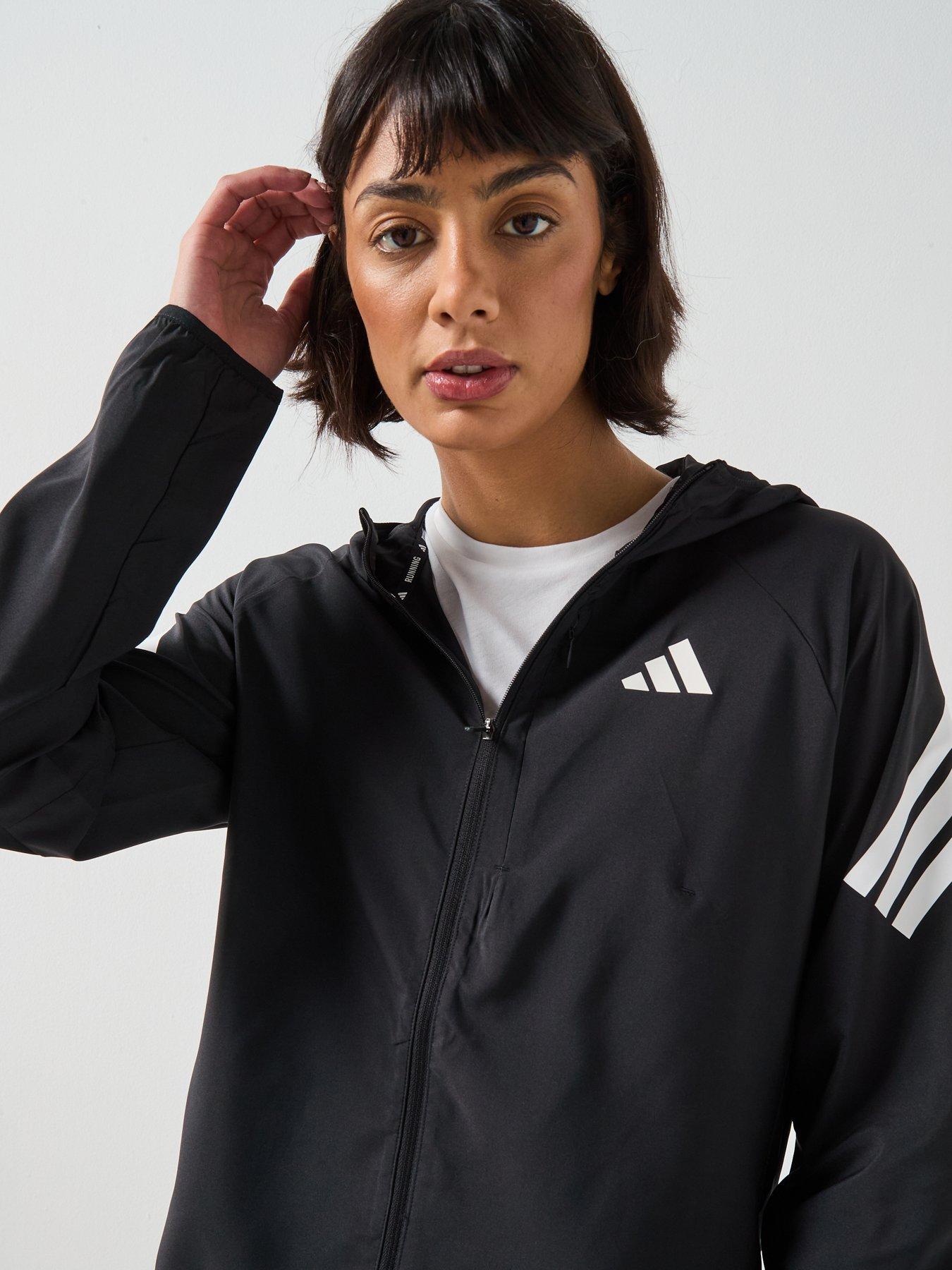 Image 4 of 6 of adidas Womens Running Adi365 Iconic Stripes Jacket - Black