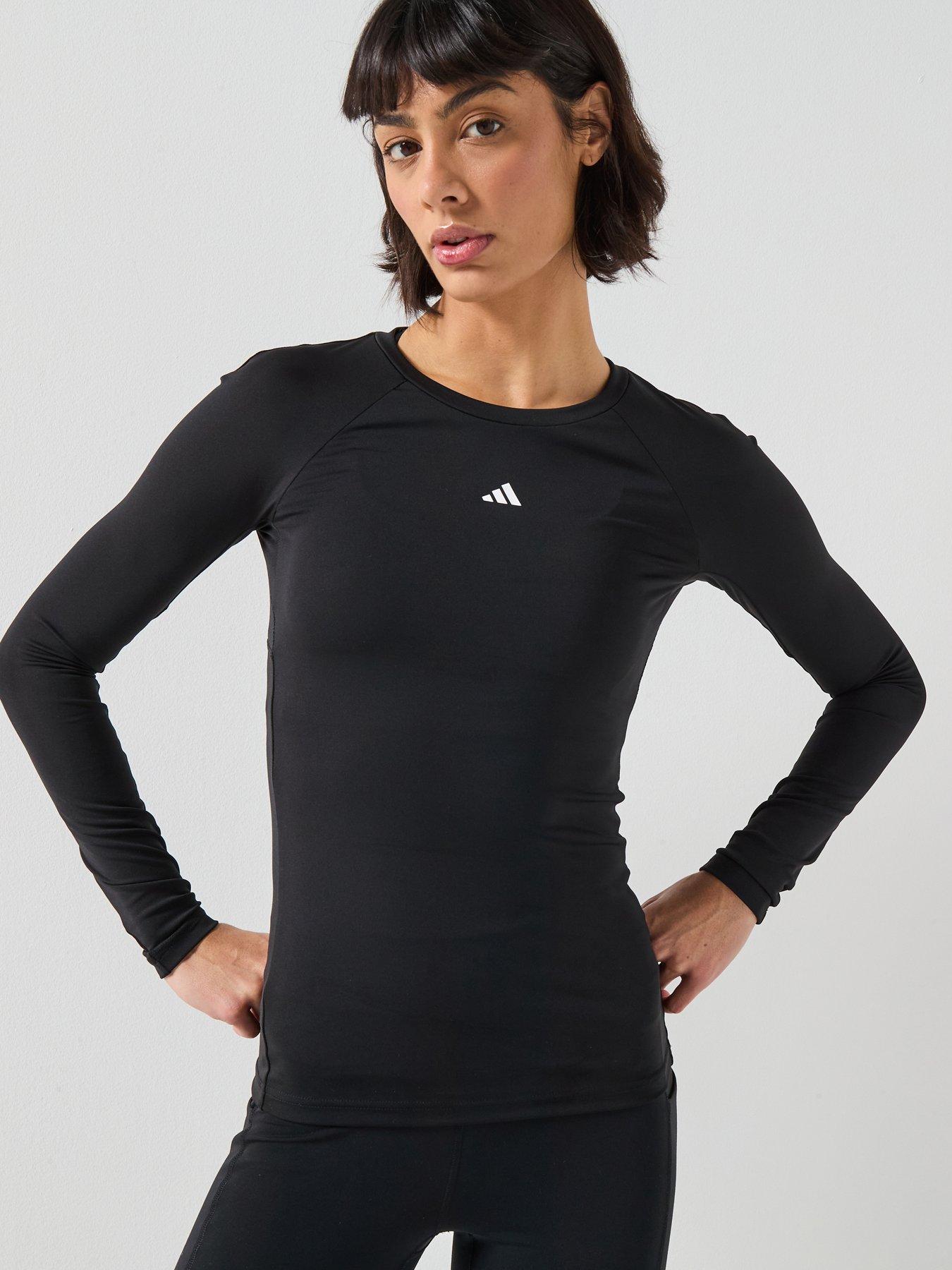 adidas Womens Training Techfit T-Shirt, Black, Size S, Women