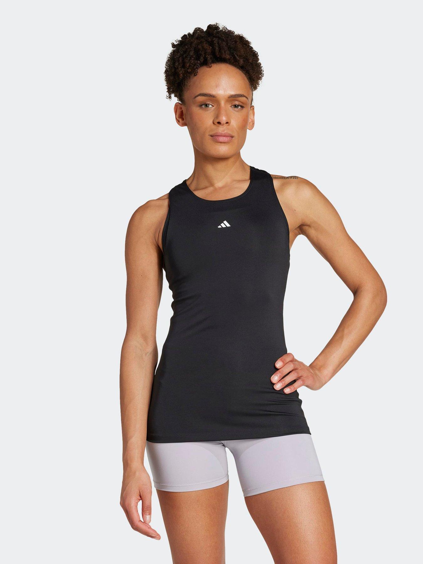 adidas Womens Training Techfit Tank, Black, Size L, Women