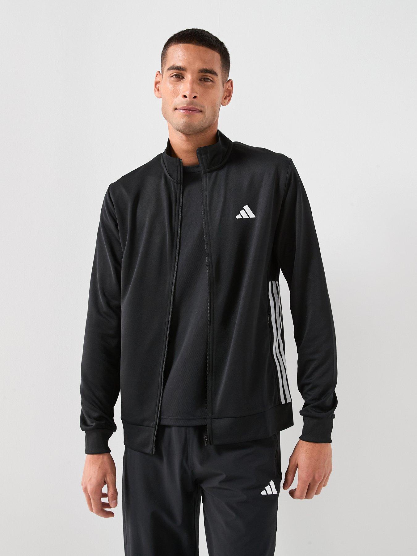 adidas Mens Training Workout Essentials Track Top, Black, Size M, Men