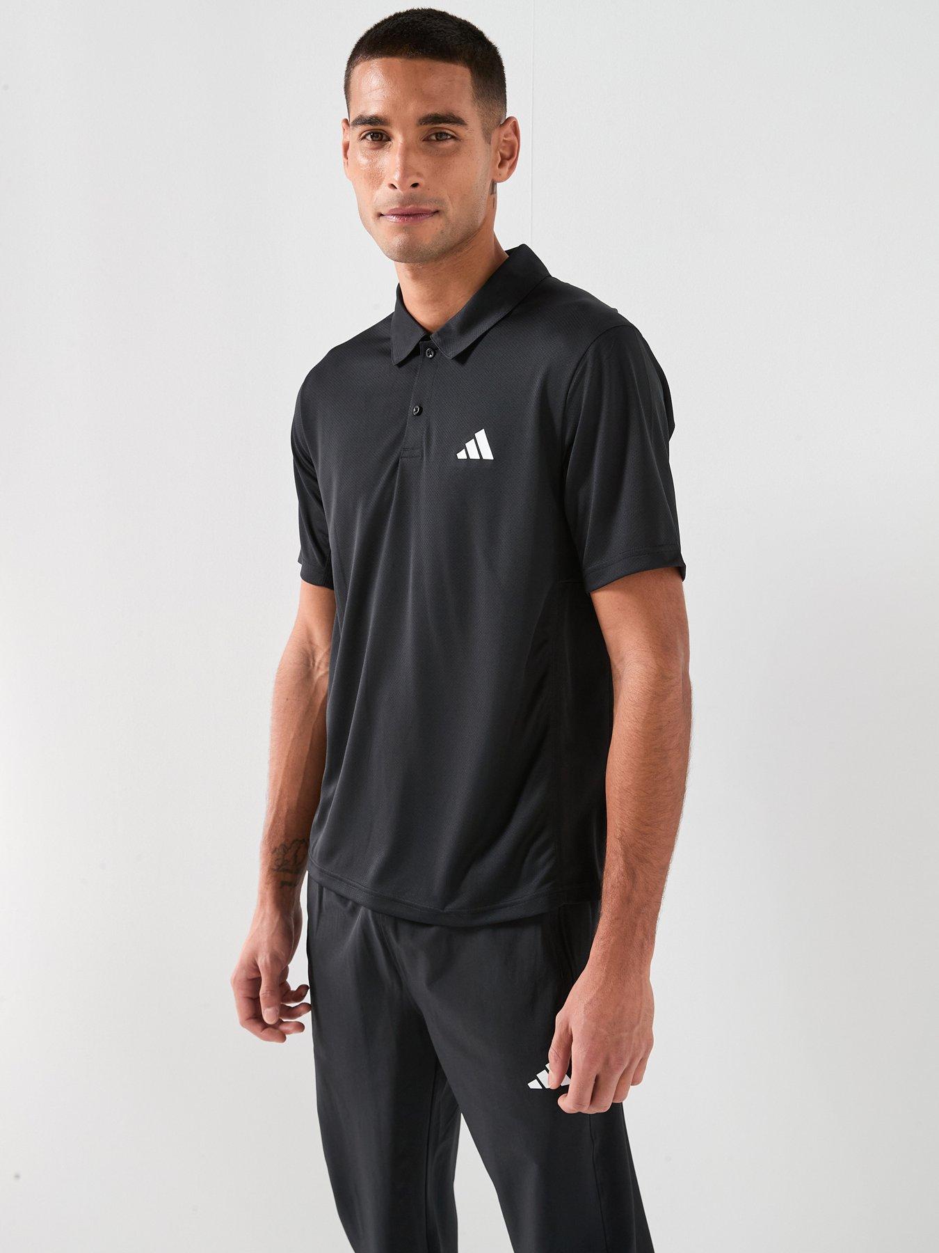 adidas Mens Training Workout Essentials Polo Shirt, Black, Size L, Men