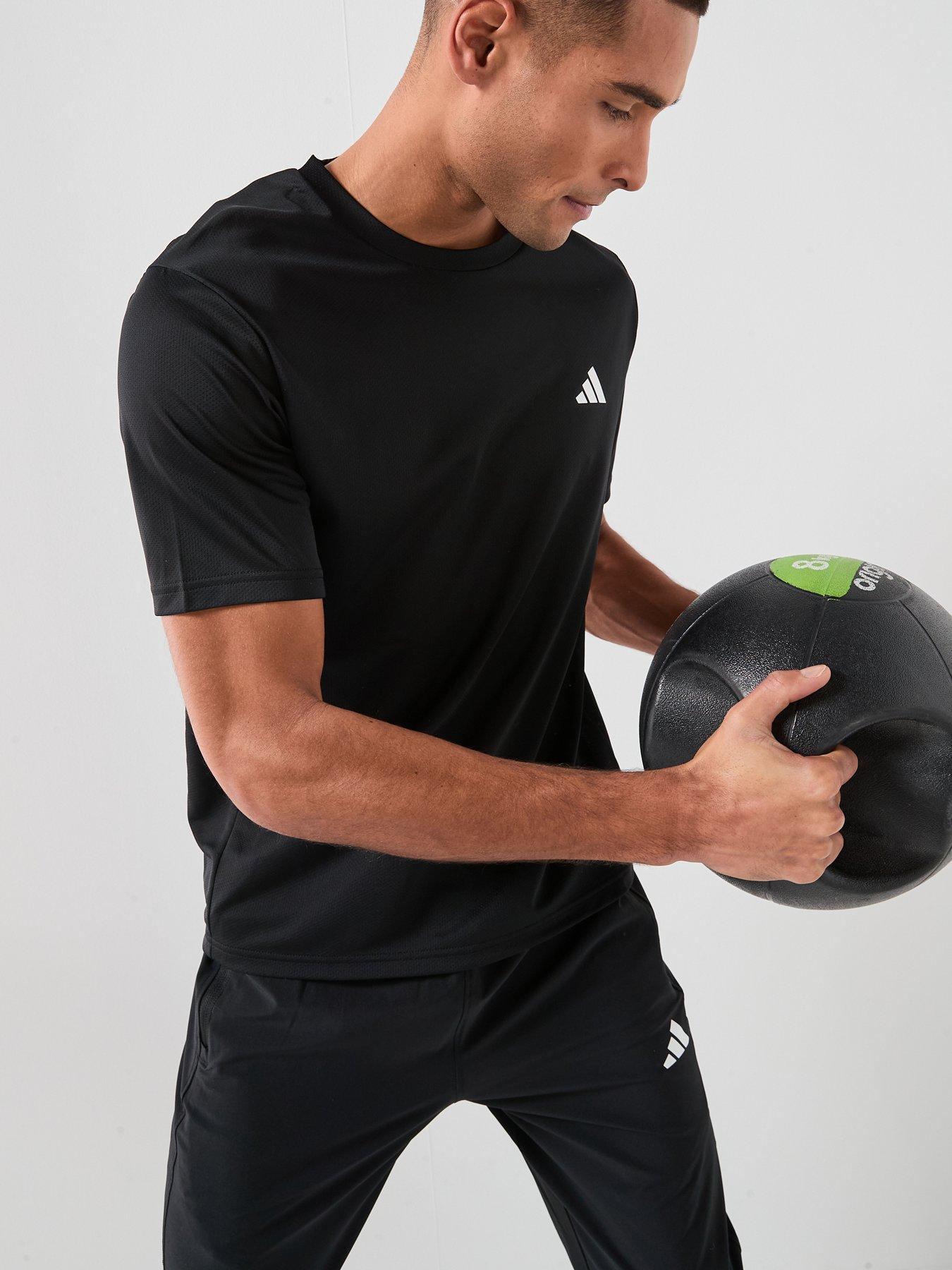 Image 4 of 6 of adidas Mens Training Workout Essentials T-Shirt - Black
