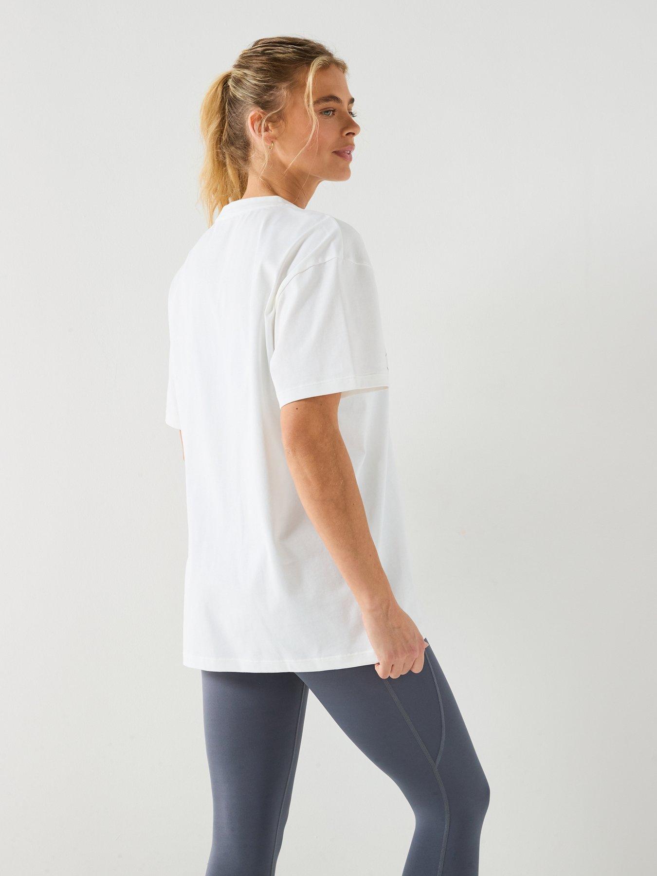 Image 2 of 6 of adidas Womens Training Workout Essentials Plus T-Shirt - White