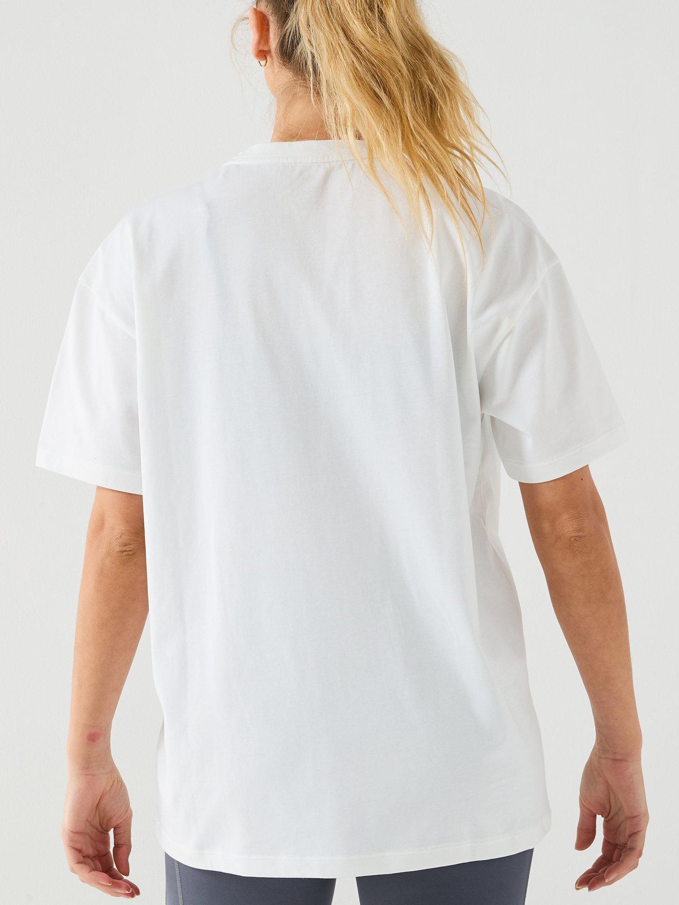 Image 5 of 6 of adidas Womens Training Workout Essentials Plus T-Shirt - White