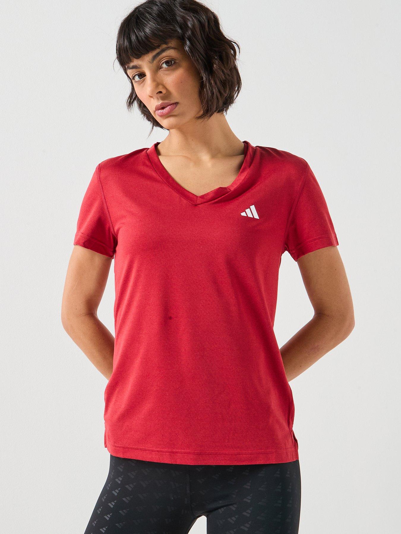 adidas Womens Training Workout Essentials T-Shirt - Red