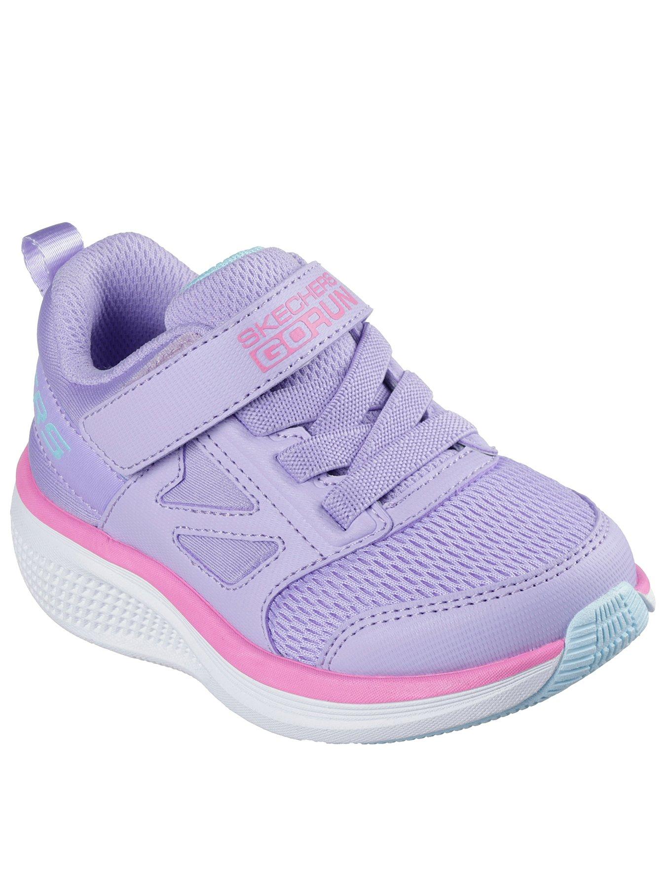 Skechers Kids Gore And Strap Mesh Sneaker W/rubber Bottom, Purple, Size 7 Younger