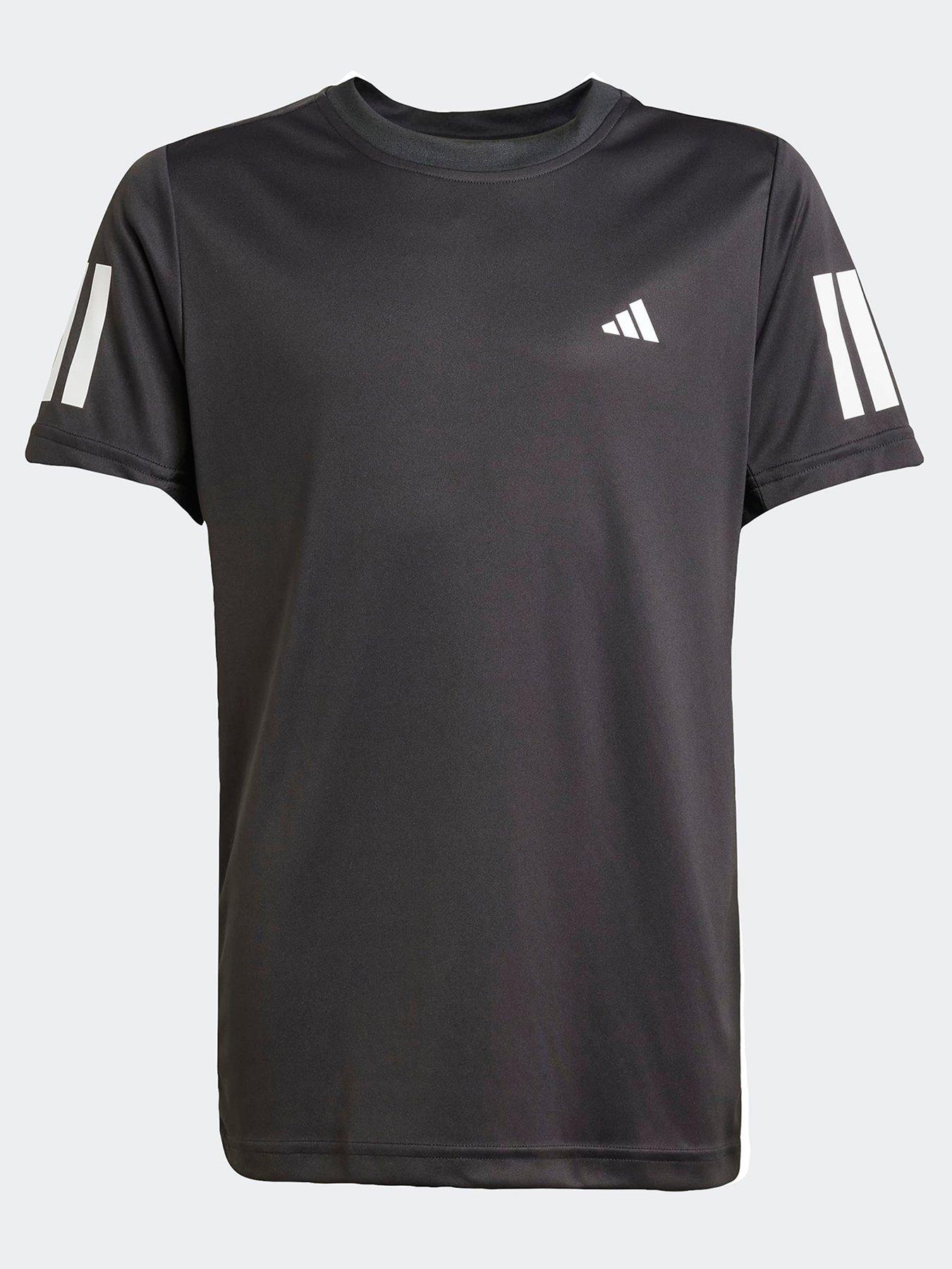 adidas Boys Tennis Club Tee, Black, Size 9-10 Years