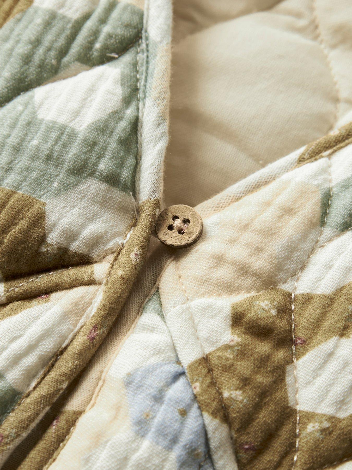 Image 5 of 5 of Lil Atelier Mini Girls Floral Quilted Gilet - Light Cream