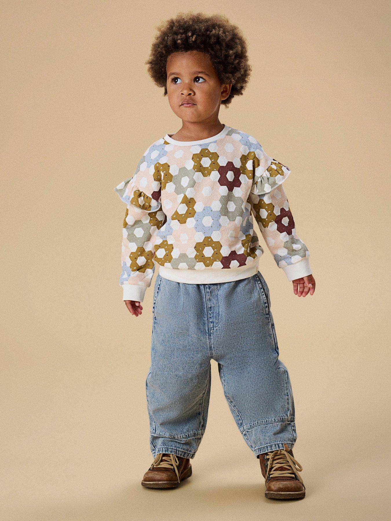 Lil Atelier Mini Girls Wide Leg Jeans - Blue