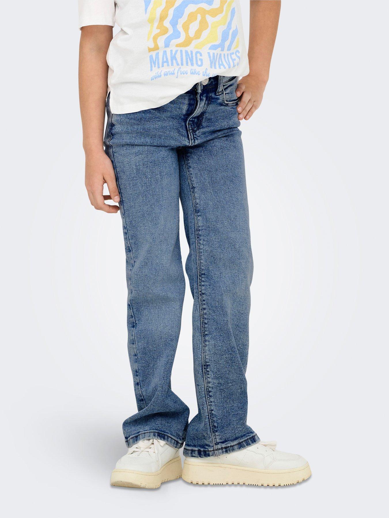 Only Kids Girls Juicy Wide Leg Jeans - Light Blue