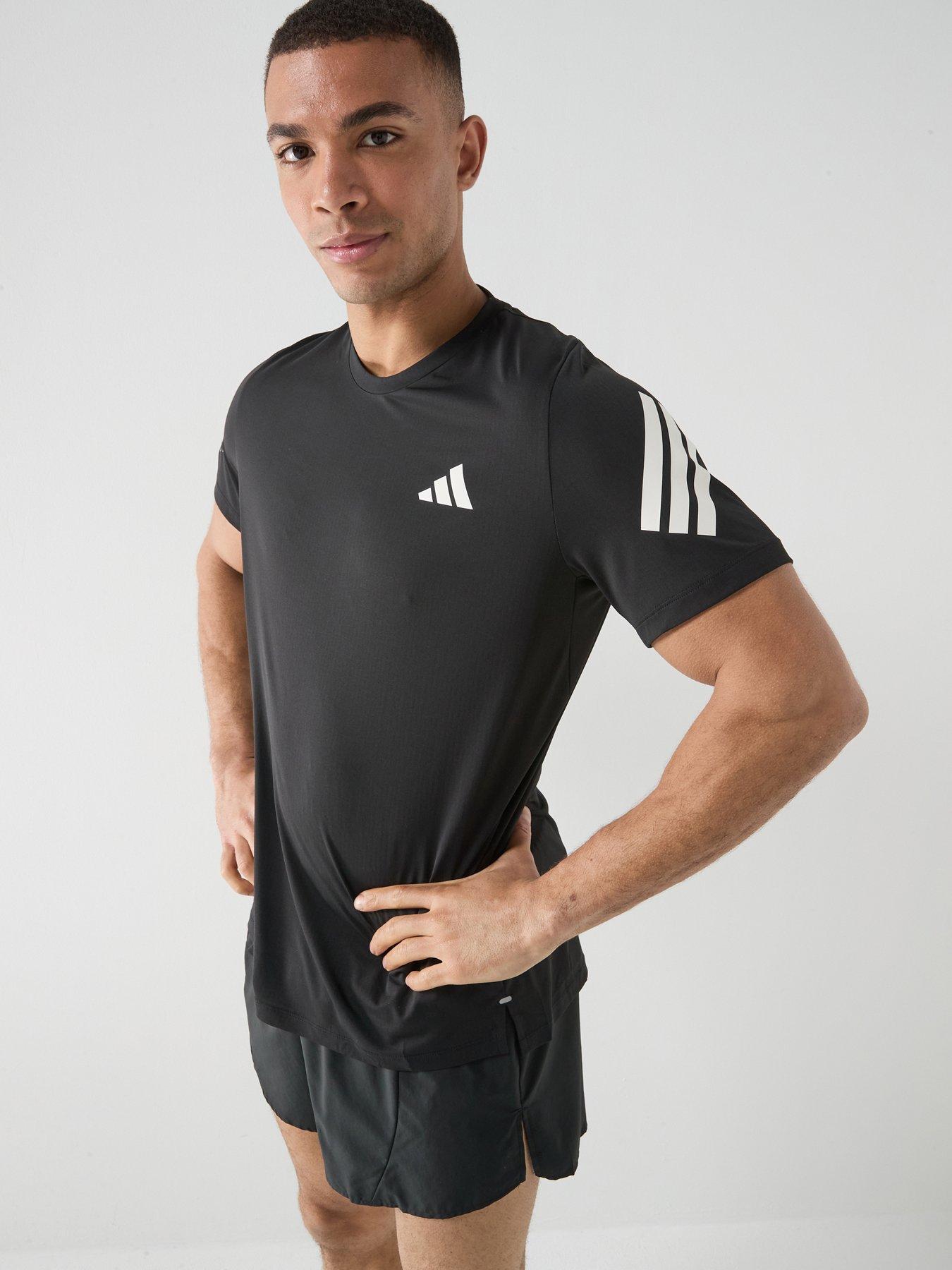 adidas Mens Running Adi365 Iconic Stripes T-Shirt, Black, Size Xl, Men