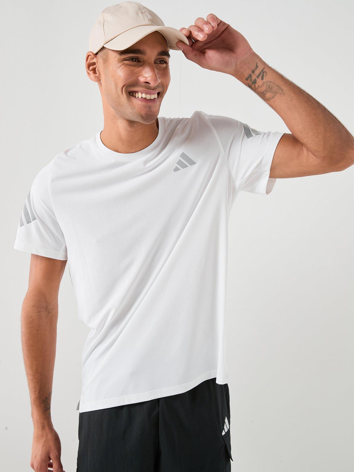 adidas Mens Running Adi365 Iconic Stripes T-Shirt - White